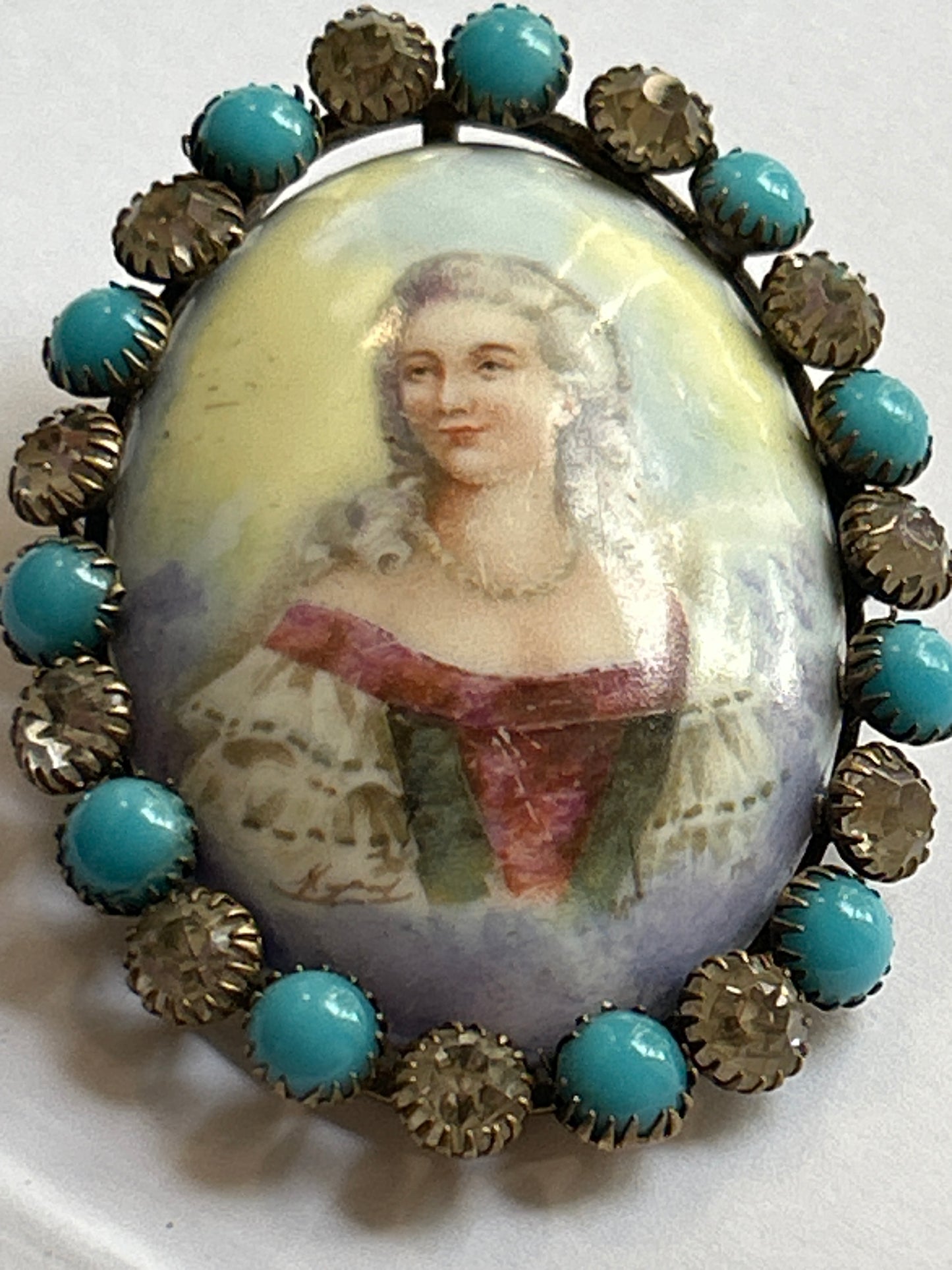 Victorian Antique Ceramic Brooch