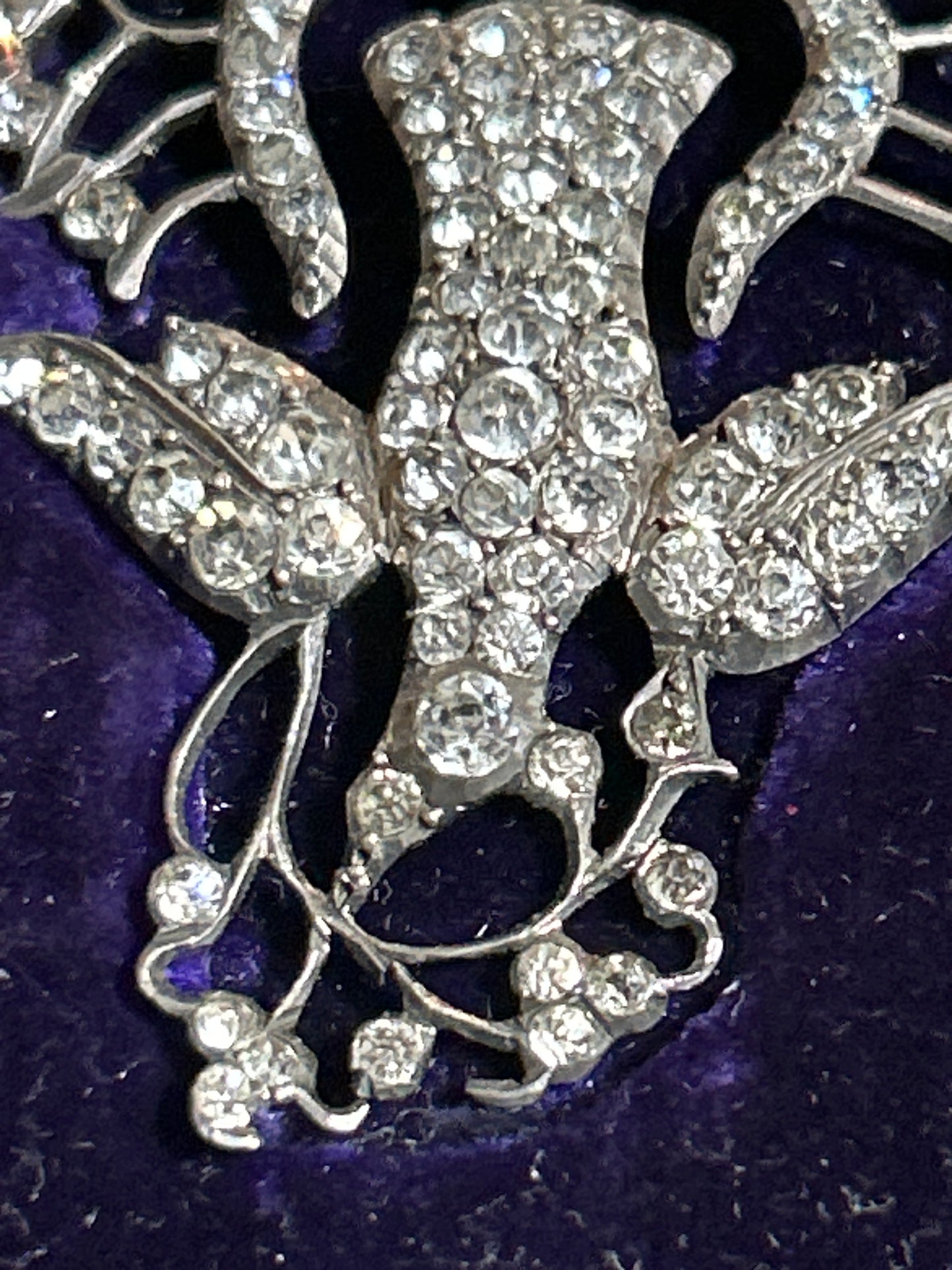 Antique Edwardian Saint Esprit pendant silver & paste. French. Articulated .