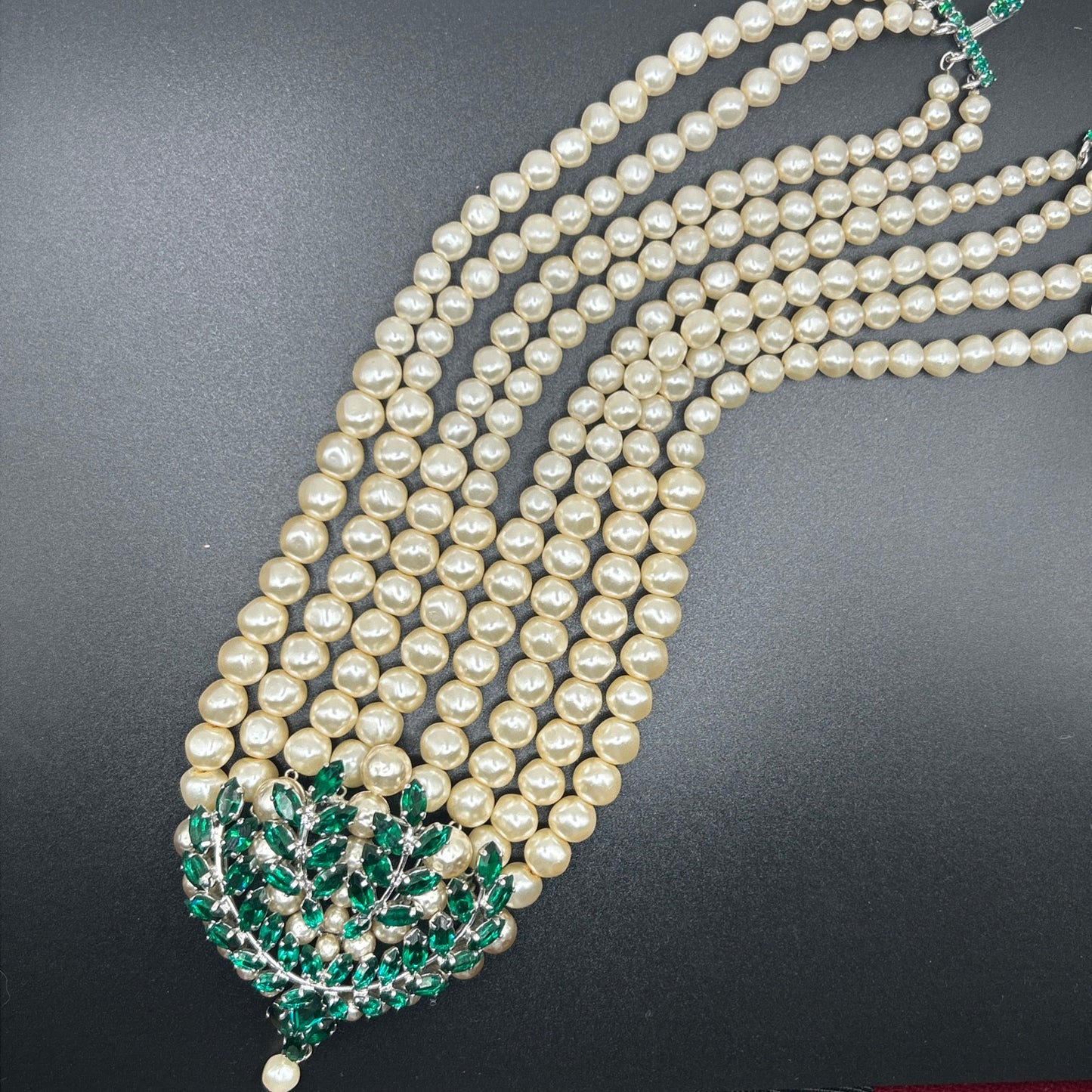 Christian Dior 1961 Vintage Rare Green Stones Necklace