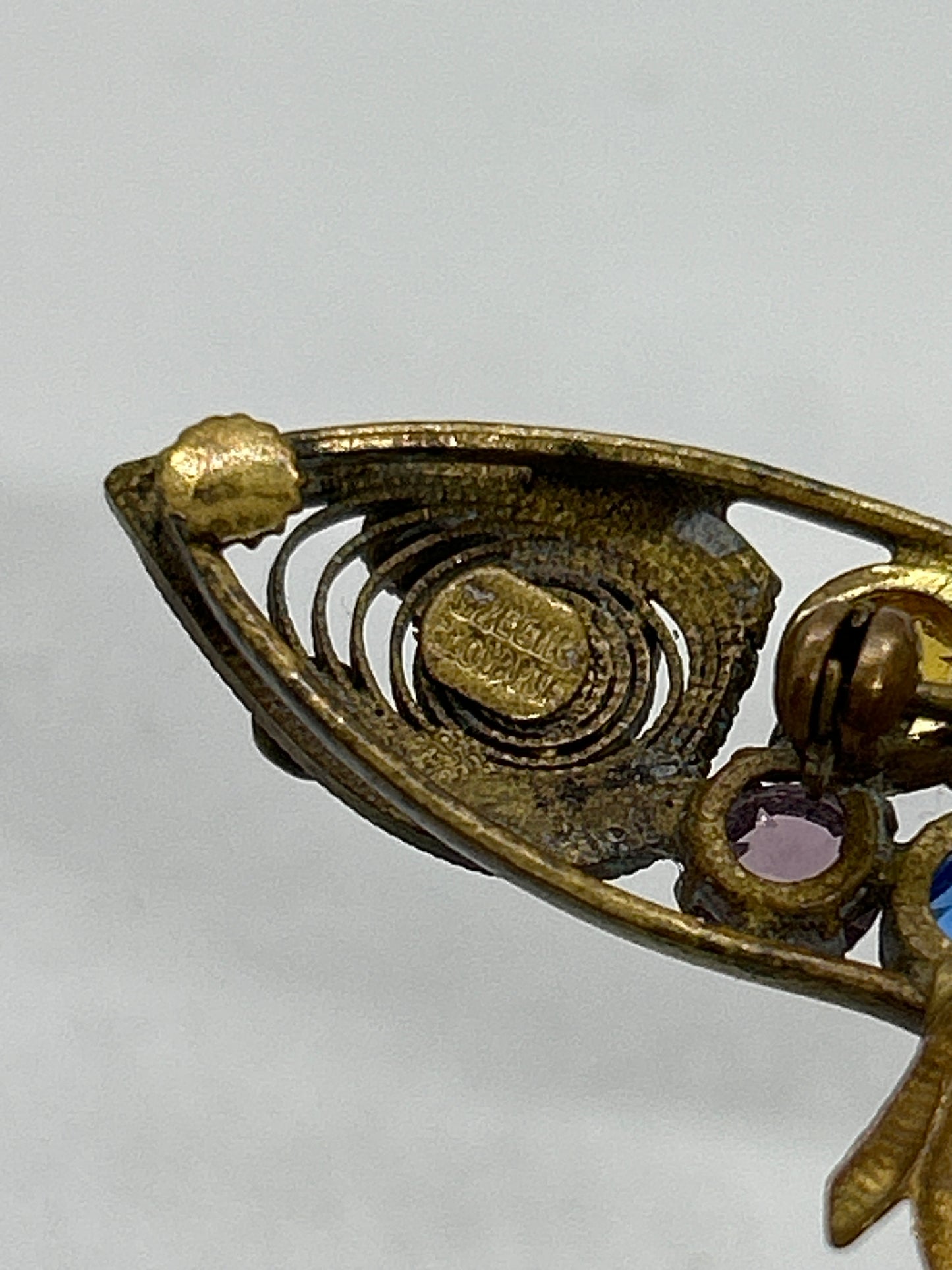 Art Deco Gecko vintage Czech brooch.