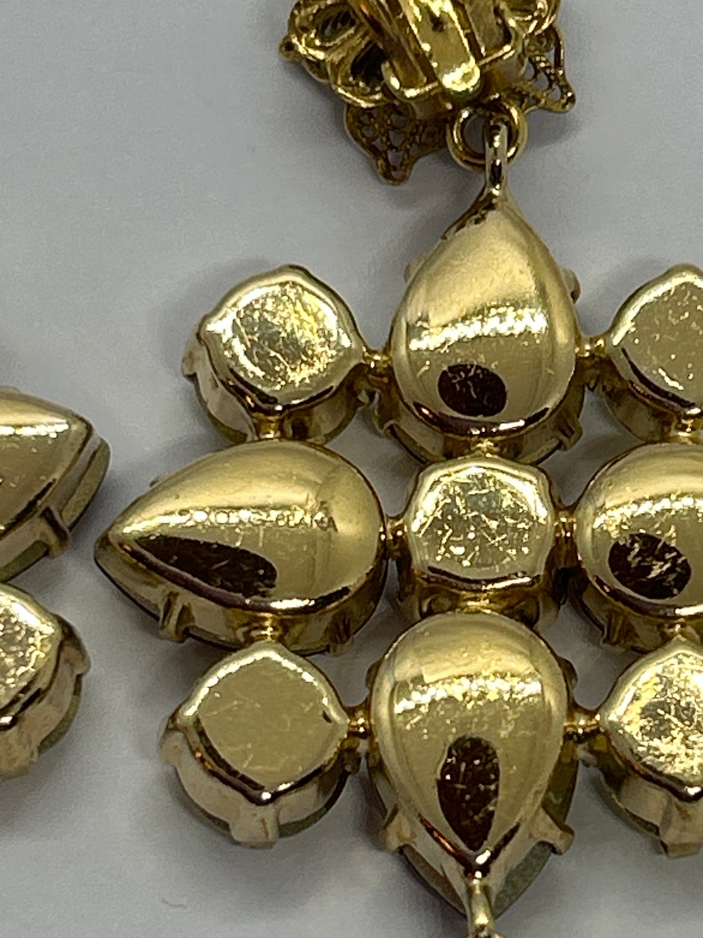Dolce And Gabbana Red And Gold Crystal Drop Earrings
