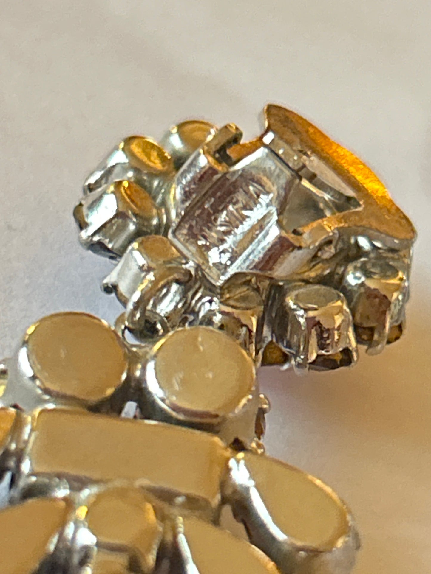 Vintage Signed Austrian Long Paste Lilac And Purple Earrings . Flower Design.