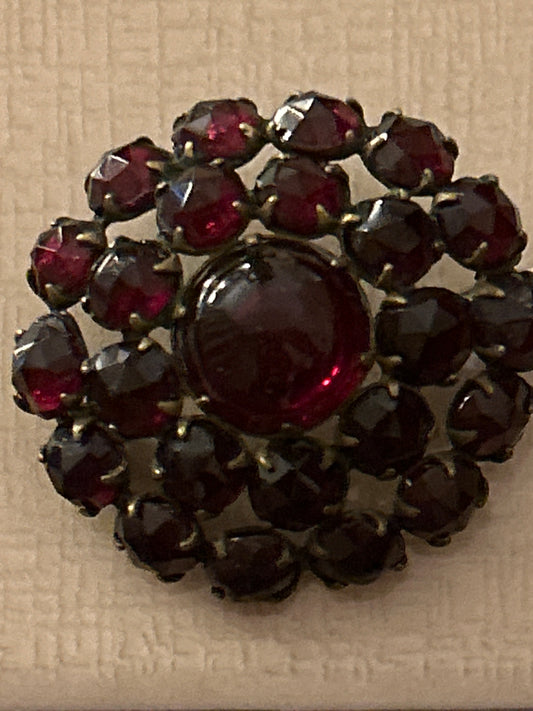 Antique Bohemian Garnet brooch.