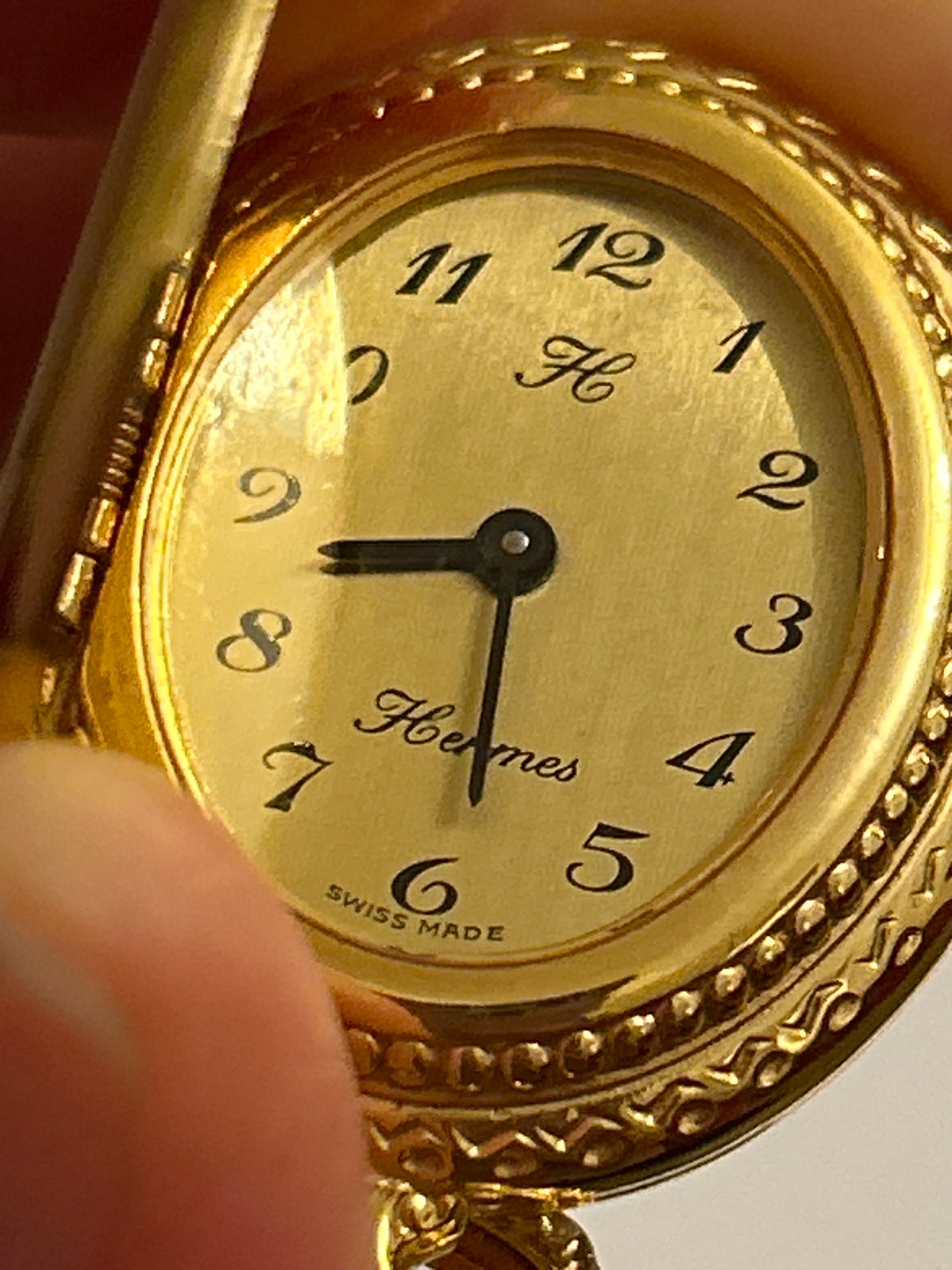 Exceptional Hermes Vintage Pendant Watch Manual Winding Swiss Enamel RARE
