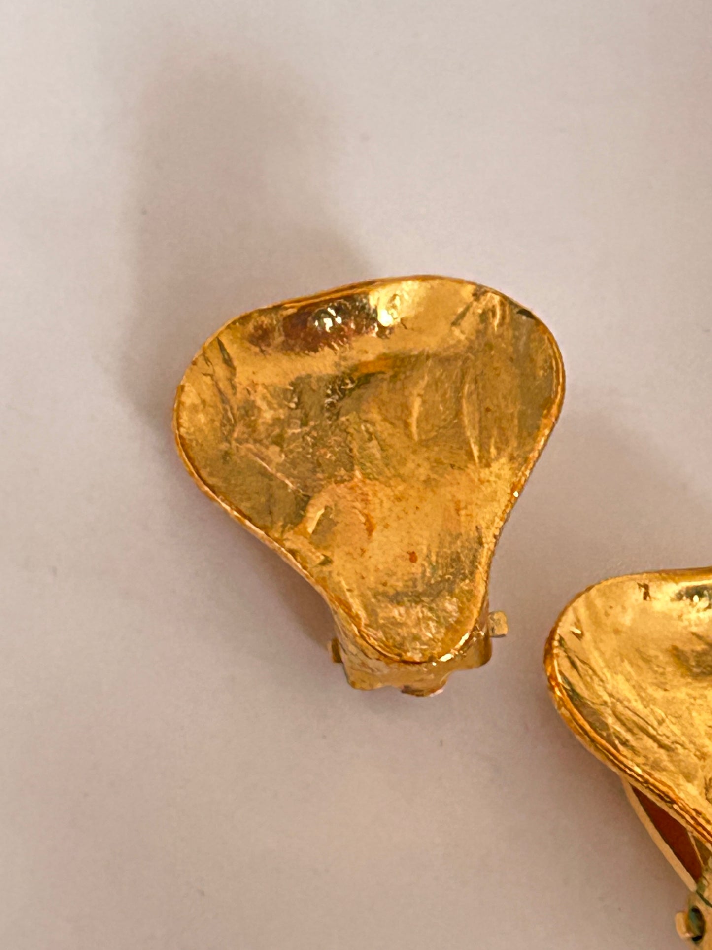 YSL vintage heart shaped earrings clip on style