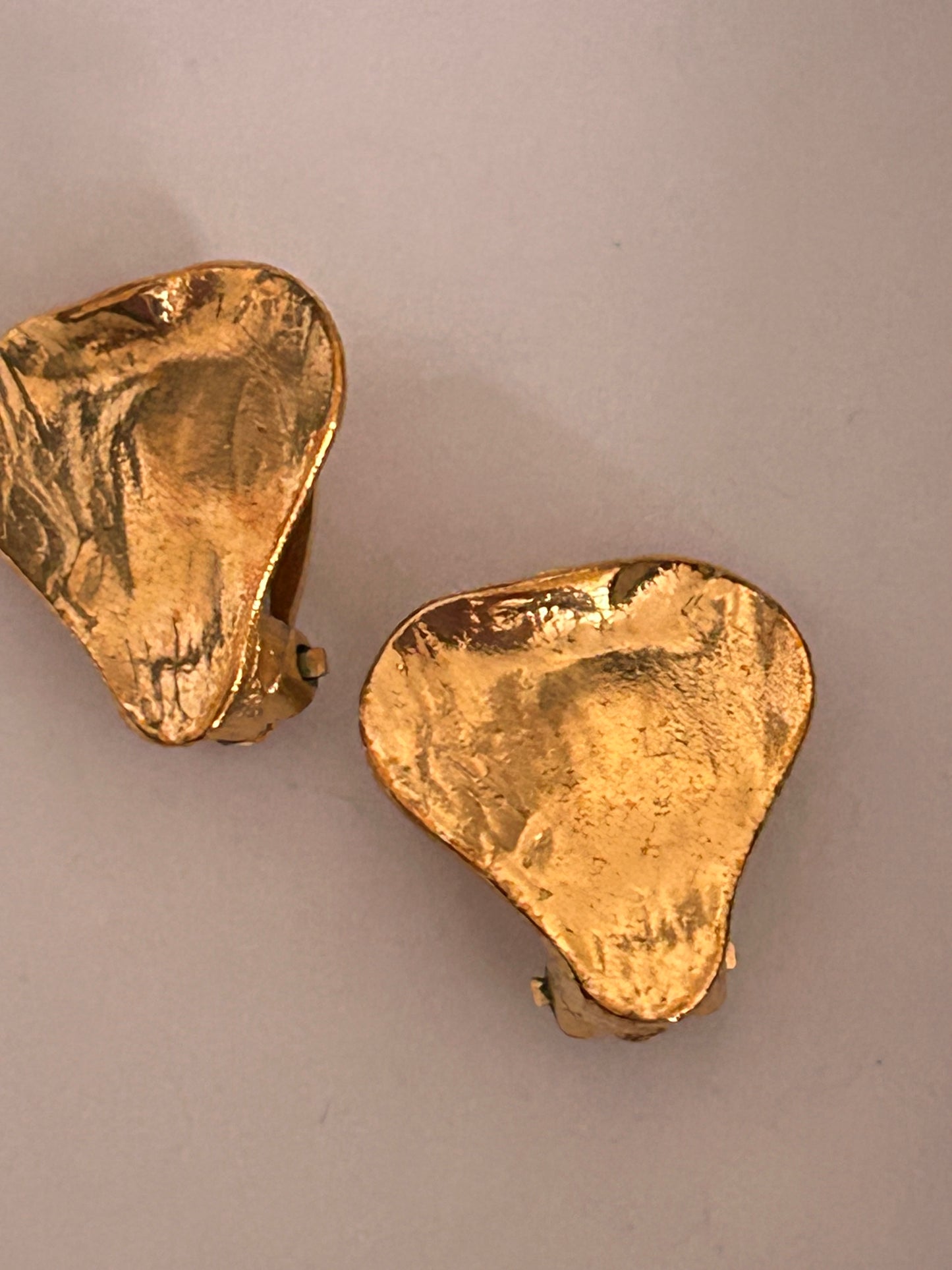 YSL vintage heart shaped earrings clip on style