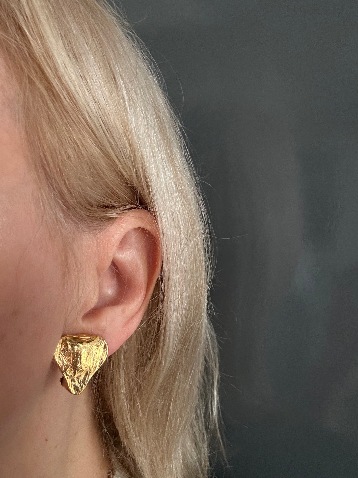 YSL vintage heart shaped earrings clip on style