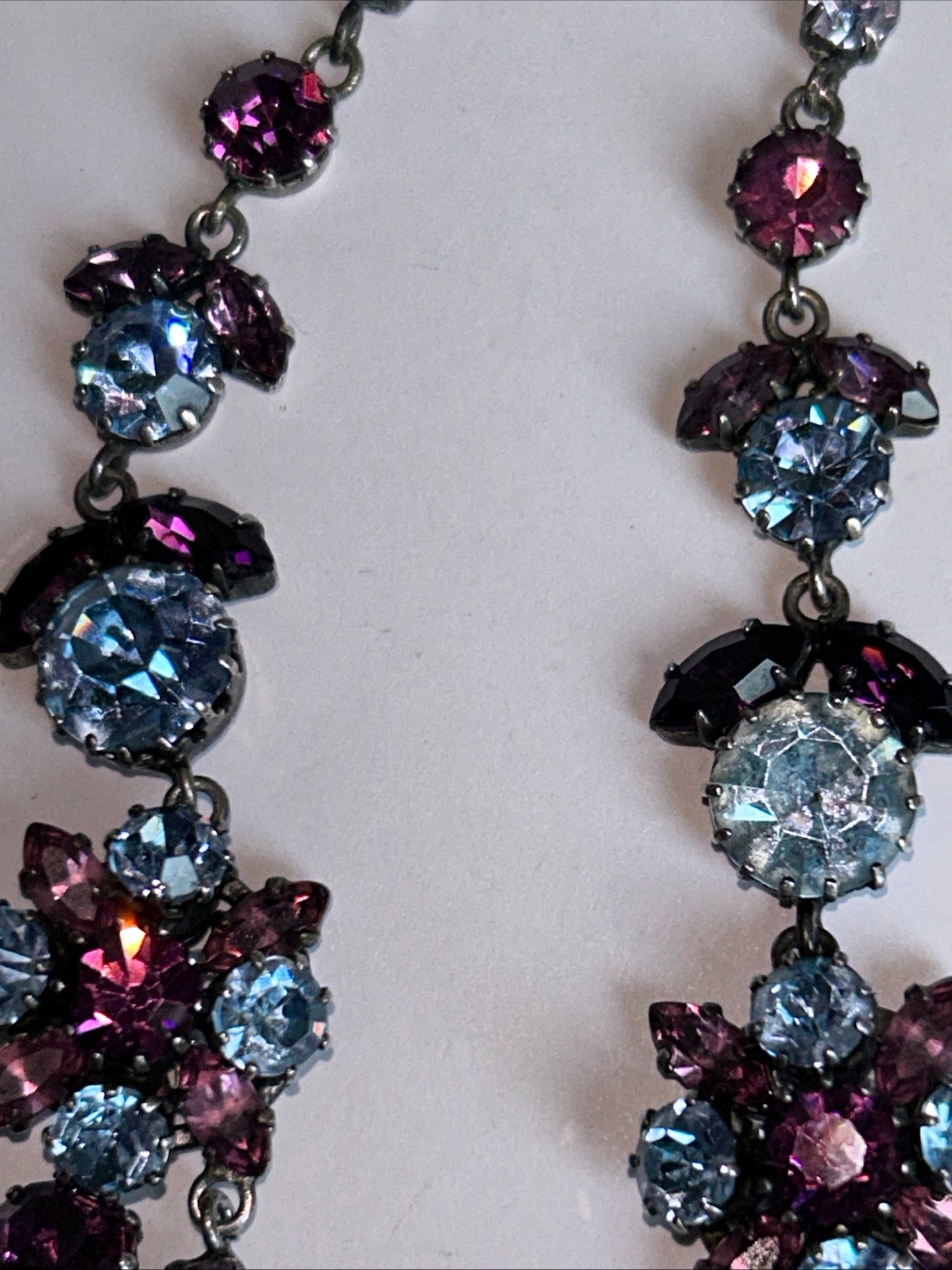 Vintage purple and blue glass necklace.
