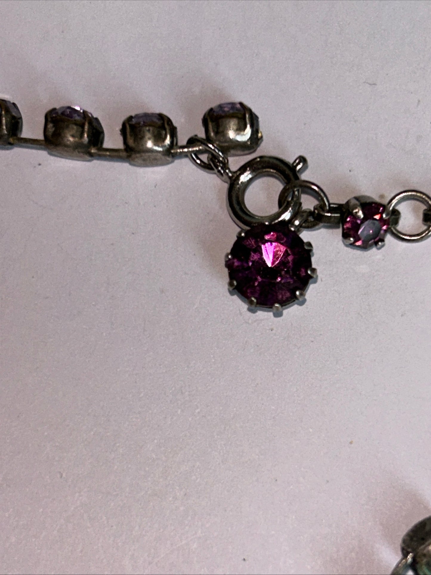 Vintage purple and blue glass necklace.