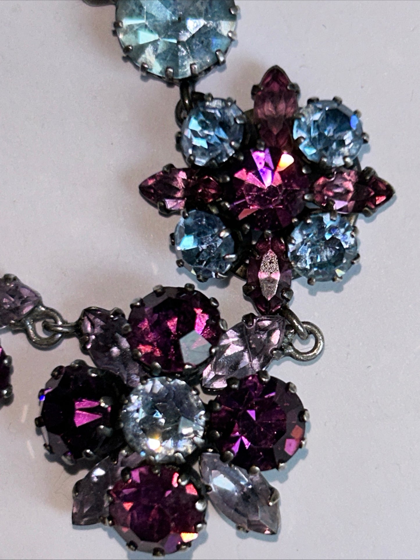 Vintage purple and blue glass necklace.