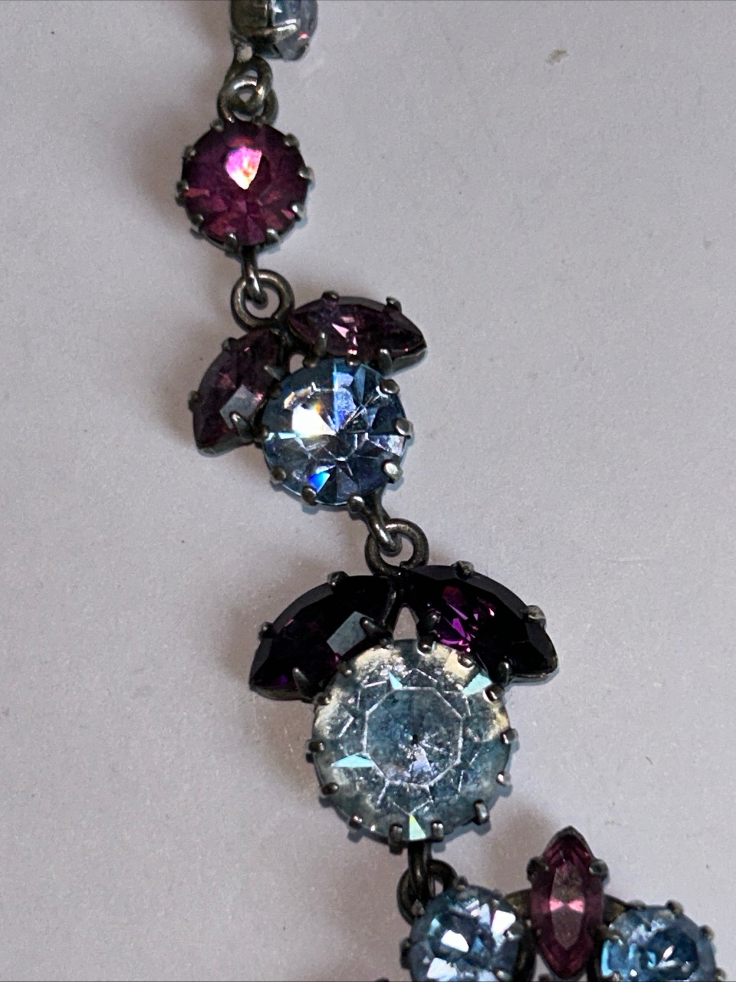 Vintage purple and blue glass necklace.