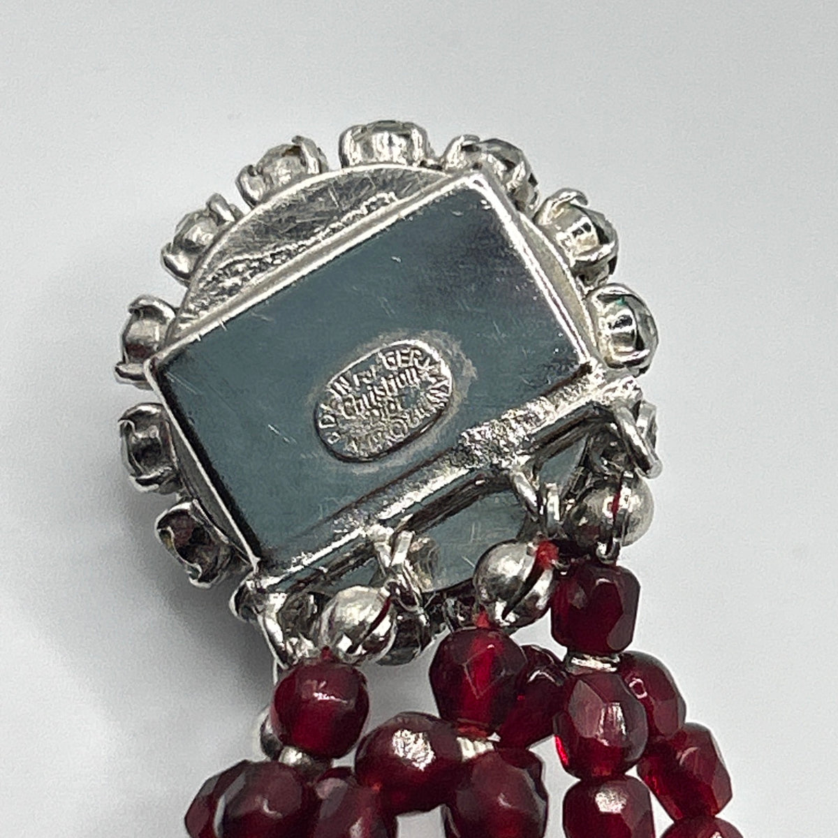 Christian Dior vintage 1964 Multi-Strand Red Glass Beaded Necklace