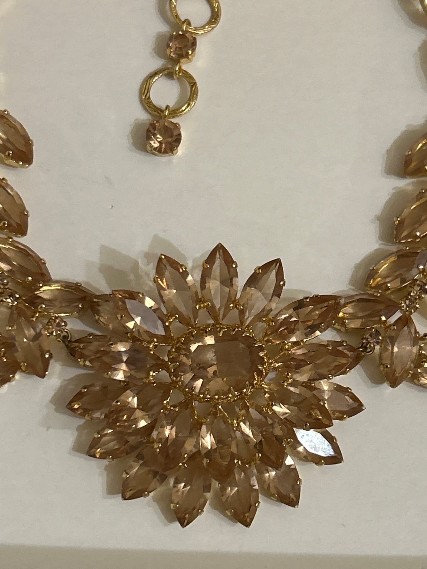 Christian Dior Vintage Signed 1961 Necklace Boxed Stunning Champagne Rhinestones