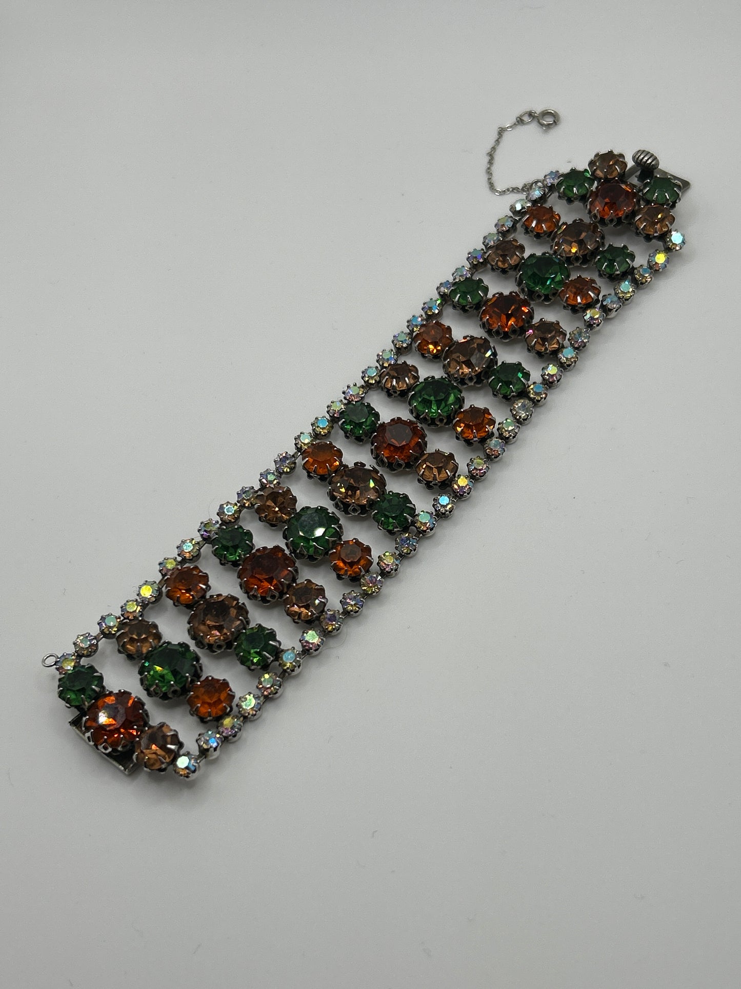 Vintage crystal multicoloured bracelet signed Vendome