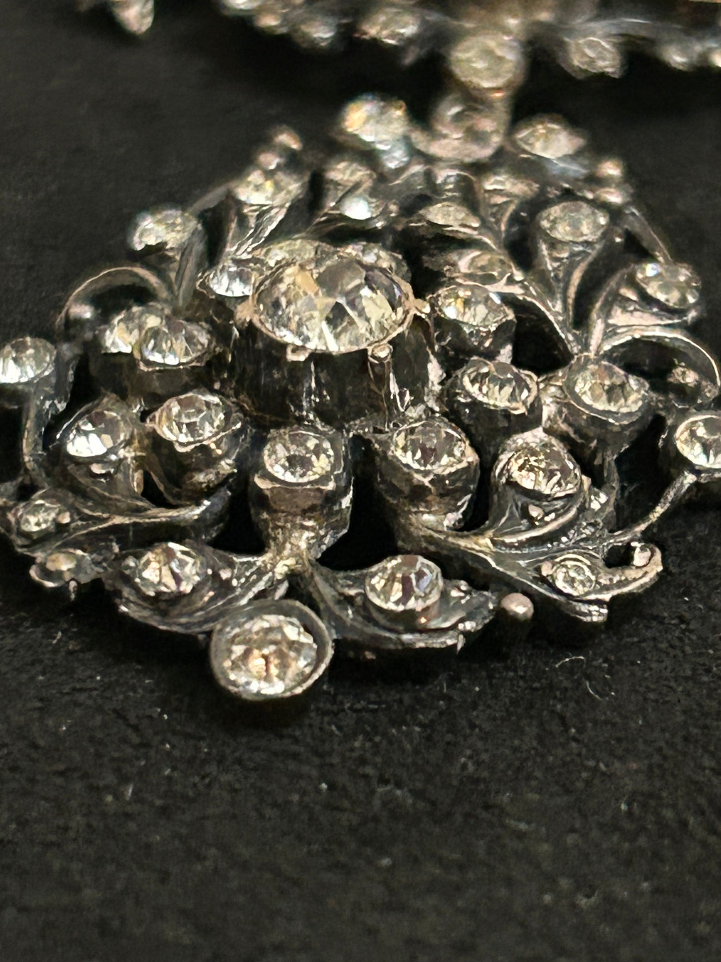 Early Victorian Silver And Crystal Paste Beautiful Necklace.