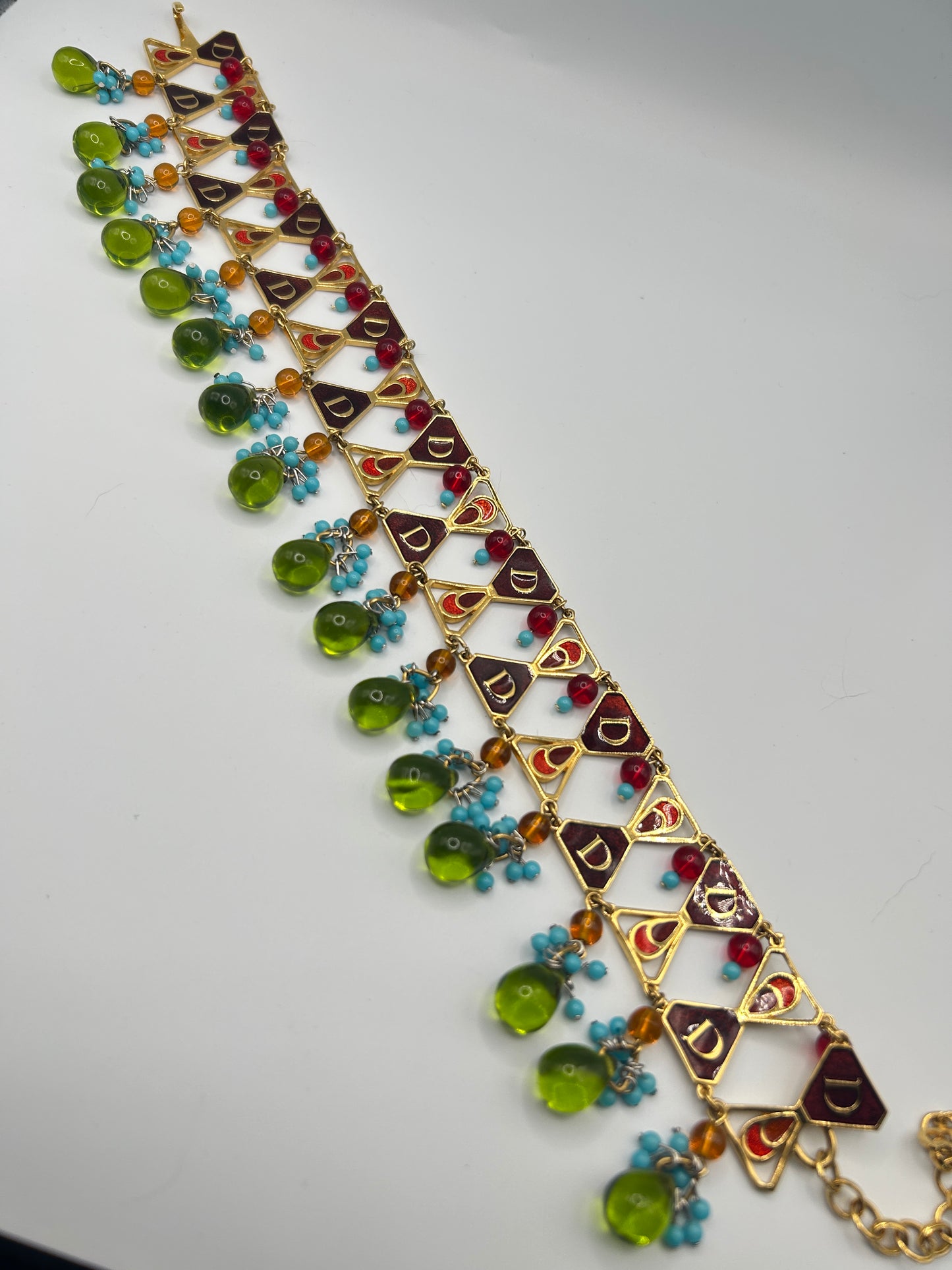 Rare Vintage Christian Dior Haute Couture Necklace Galliano Poured Gripox Glass