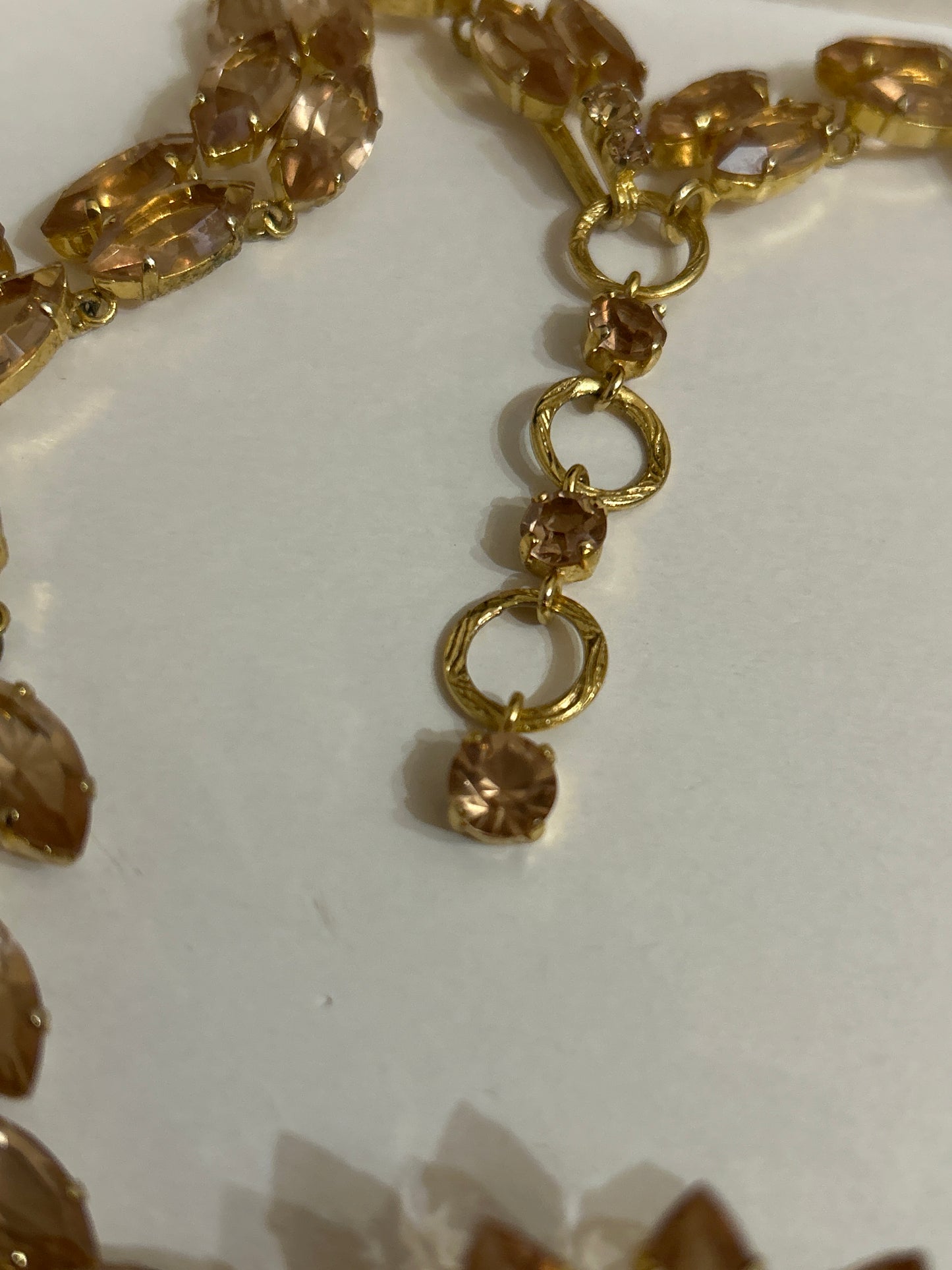 Christian Dior Vintage Signed 1961 Necklace Boxed Stunning Champagne Rhinestones