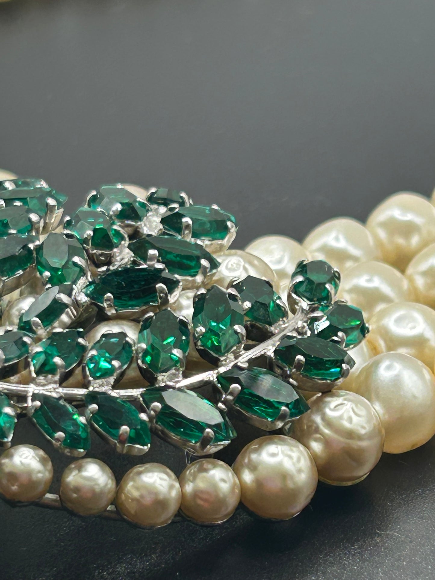 Christian Dior 1961 Vintage Rare Green Stones Necklace