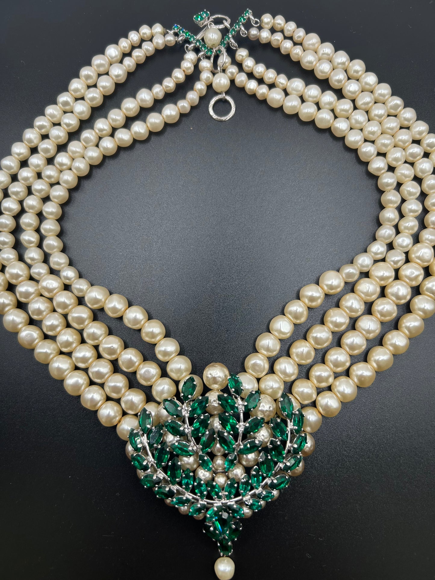 Christian Dior 1961 Vintage Rare Green Stones Necklace