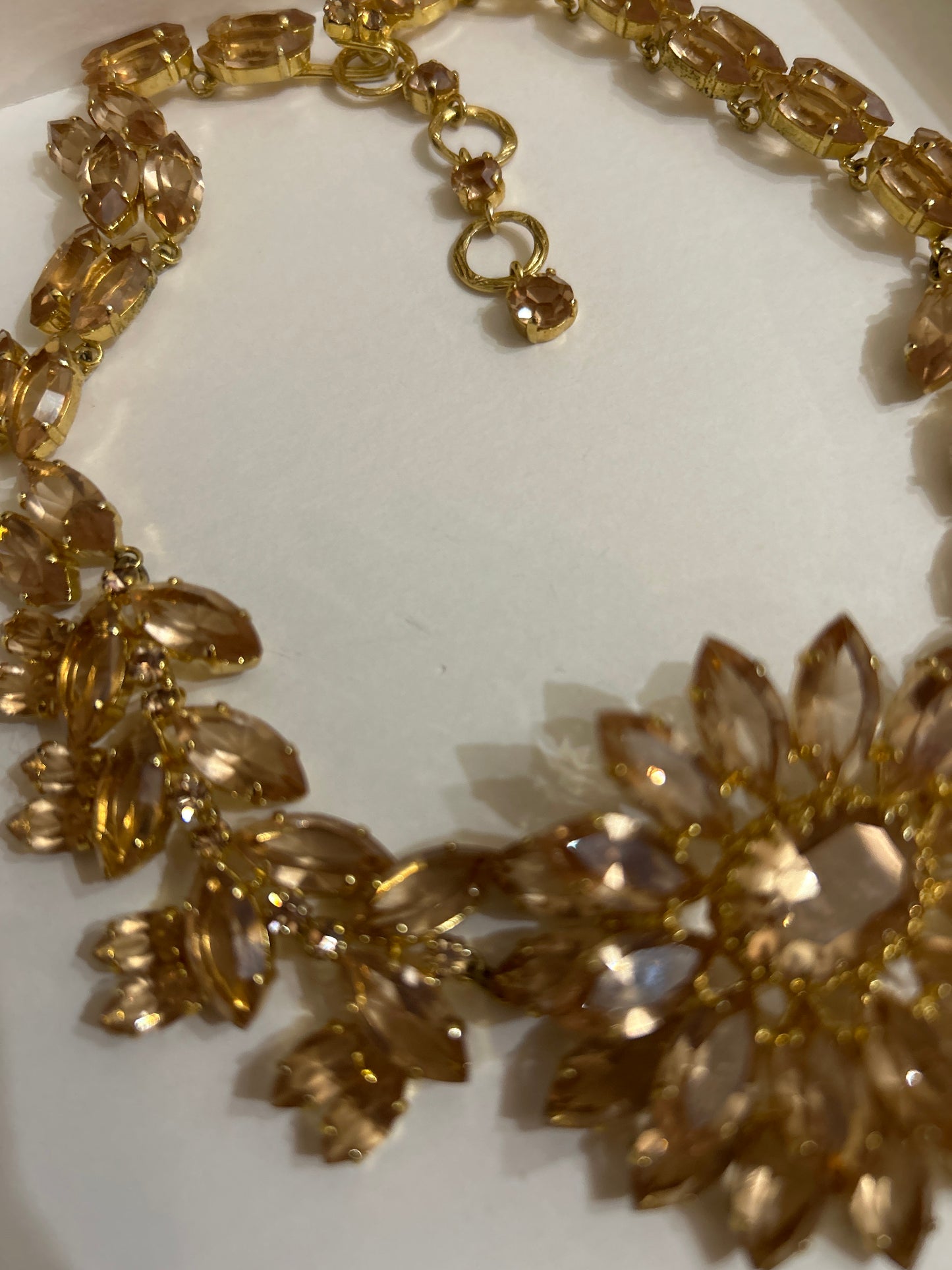 Christian Dior Vintage Signed 1961 Necklace Boxed Stunning Champagne Rhinestones