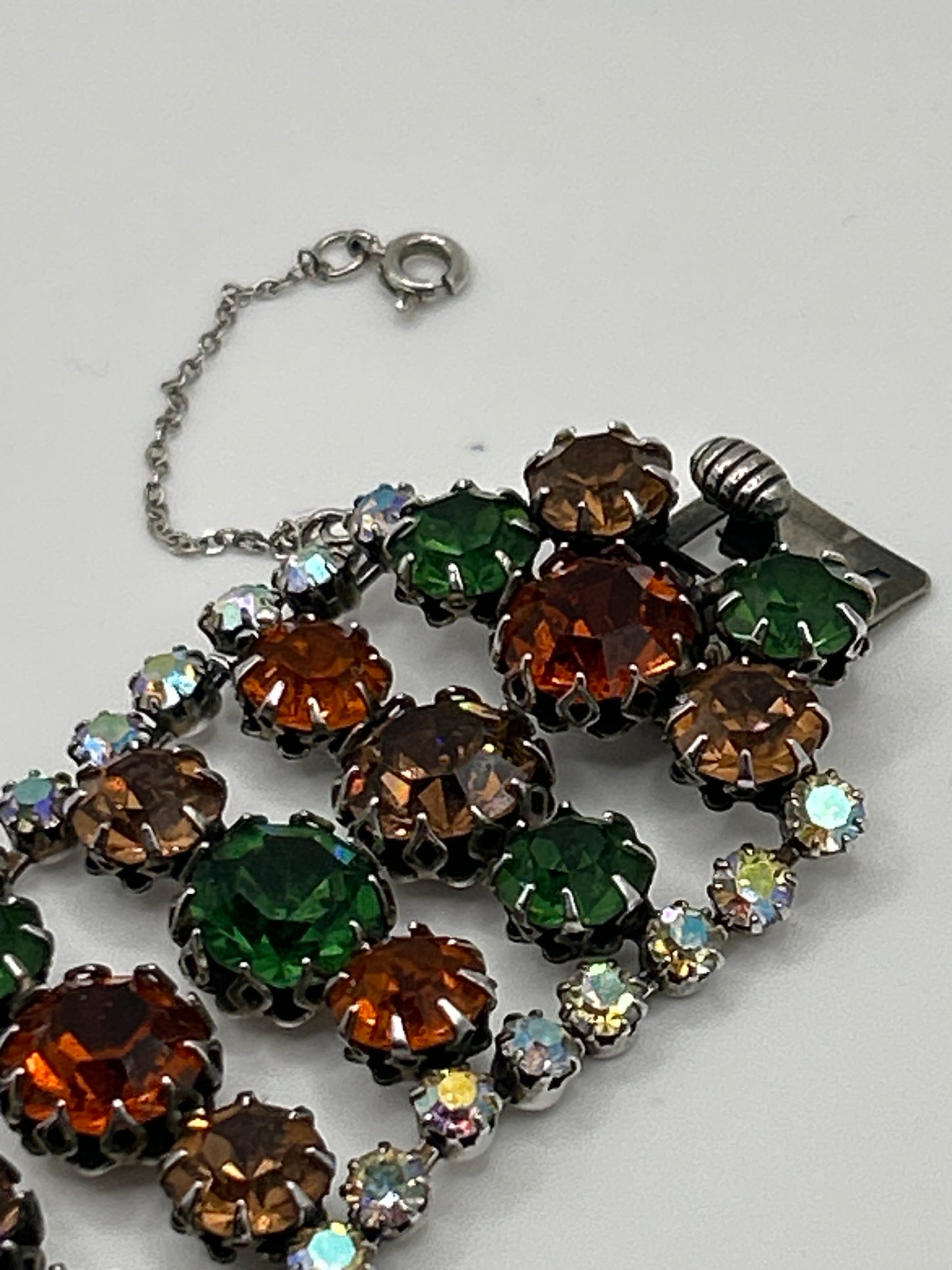 Vintage crystal multicoloured bracelet signed Vendome