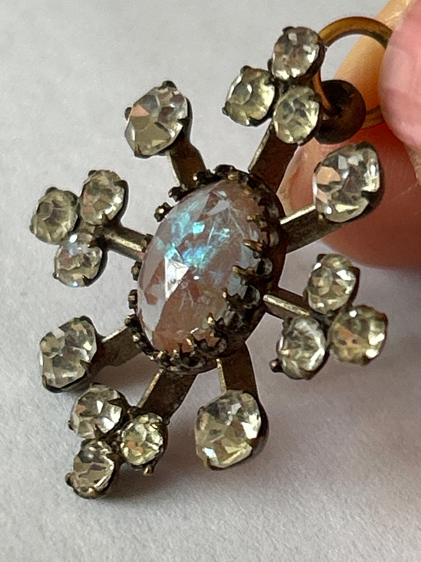Beautiful antique Saphiret and paste crystals pendant.
