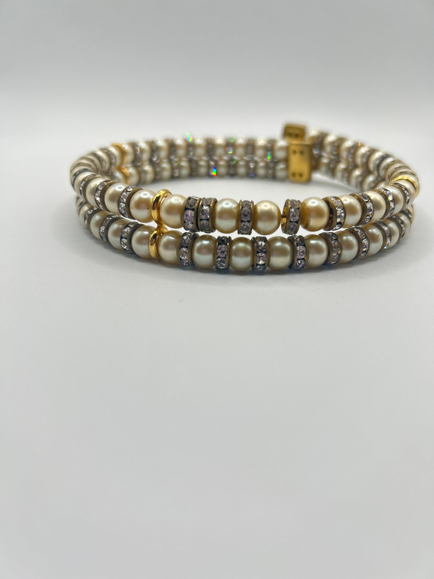 Celine vintage faux pearl and diamanté choker