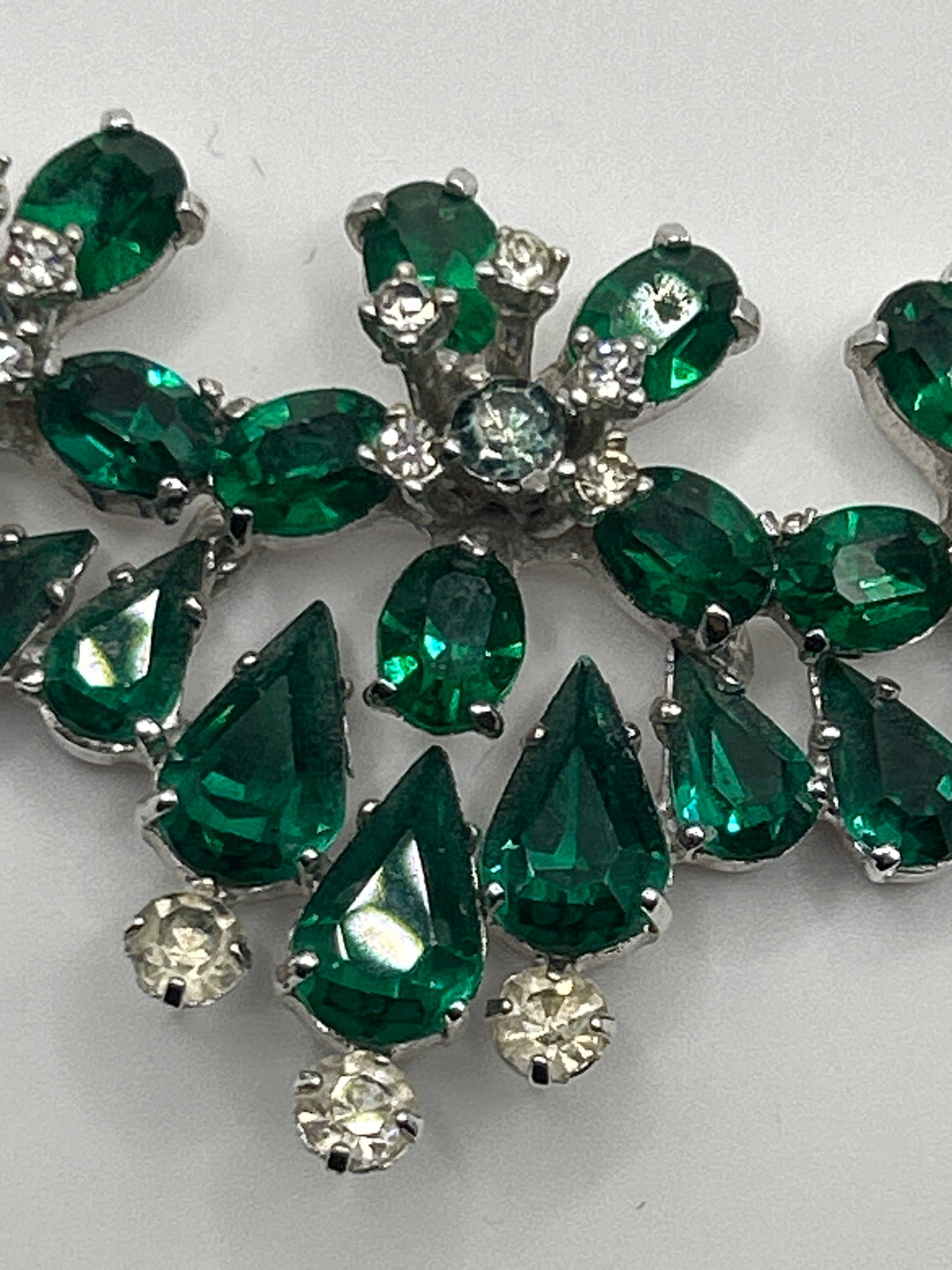 Christian Dior Mitchel Maer vintage 1950s necklace green crystals.