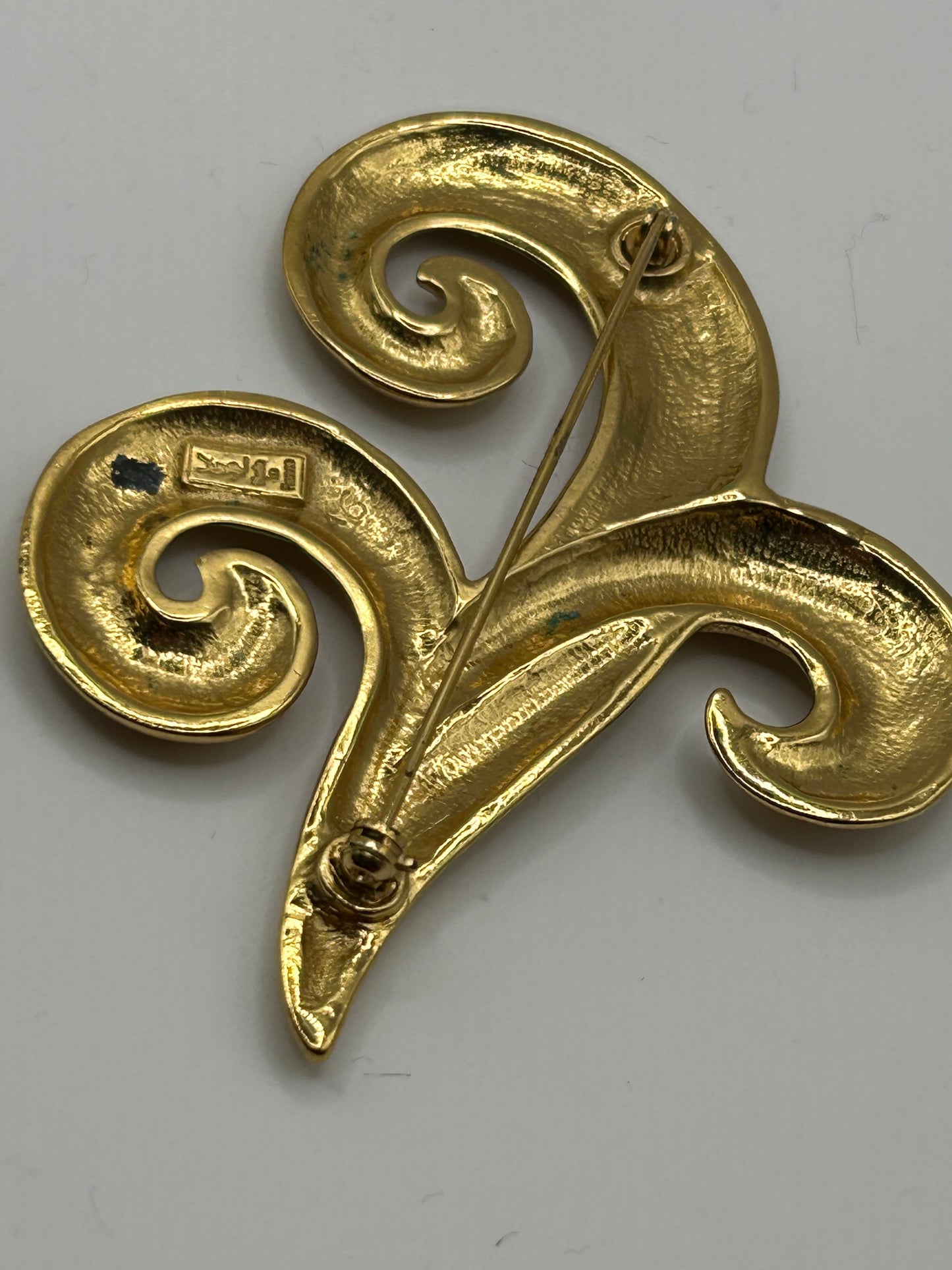 Yves Saint Laurent Vintage Gold-tone Metal Brooch.