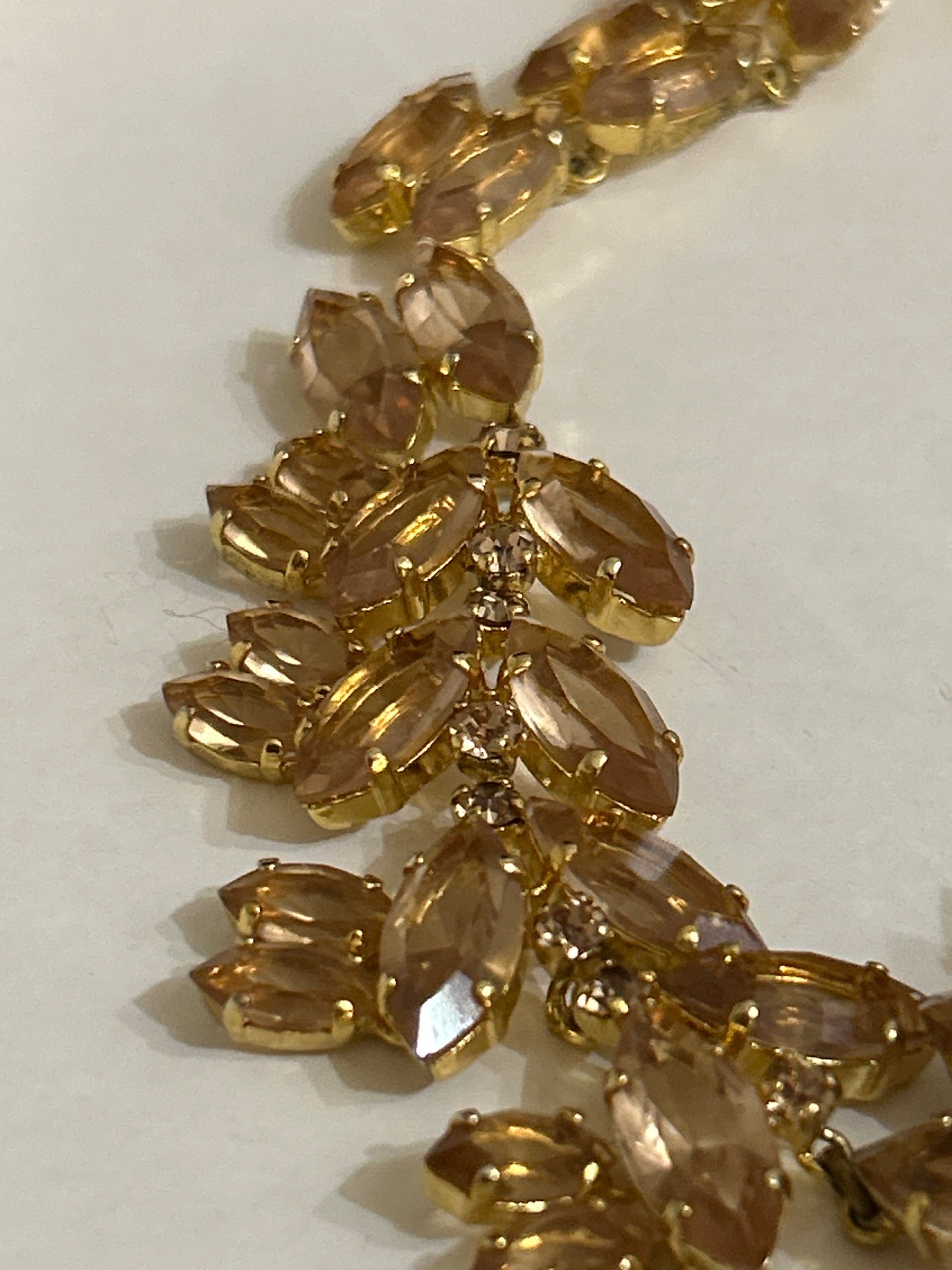 Christian Dior Vintage Signed 1961 Necklace Boxed Stunning Champagne Rhinestones