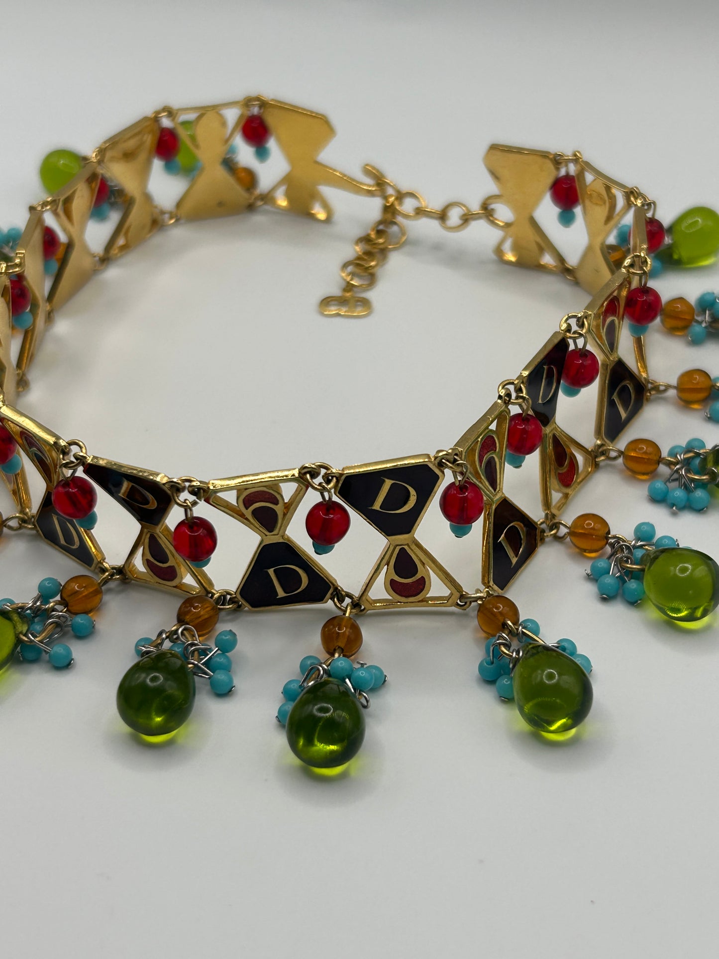 Rare Vintage Christian Dior Haute Couture Necklace Galliano Poured Gripox Glass