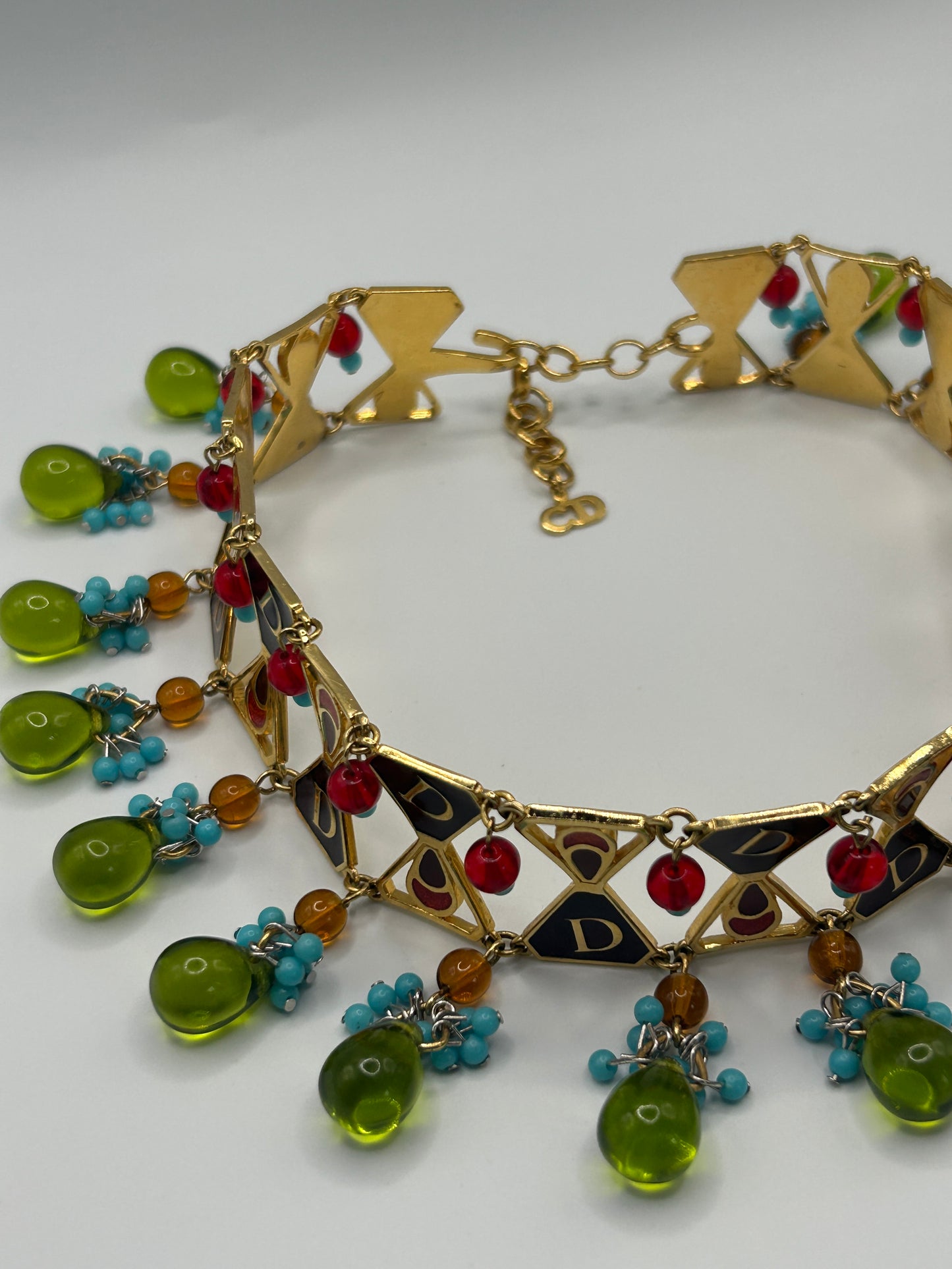 Rare Vintage Christian Dior Haute Couture Necklace Galliano Poured Gripox Glass