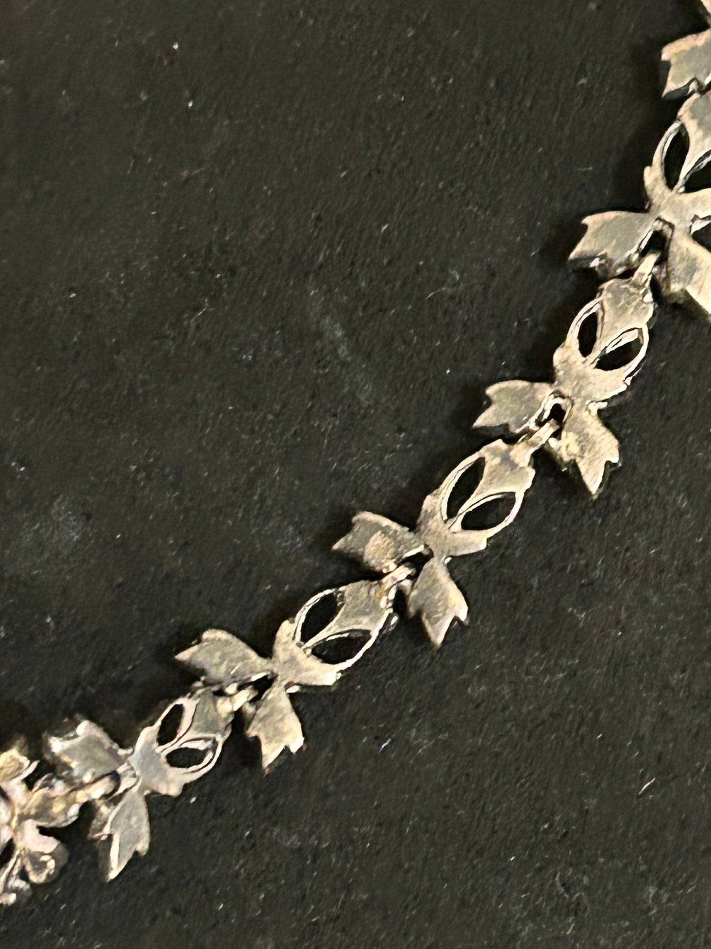 Early Victorian Silver And Crystal Paste Beautiful Necklace.