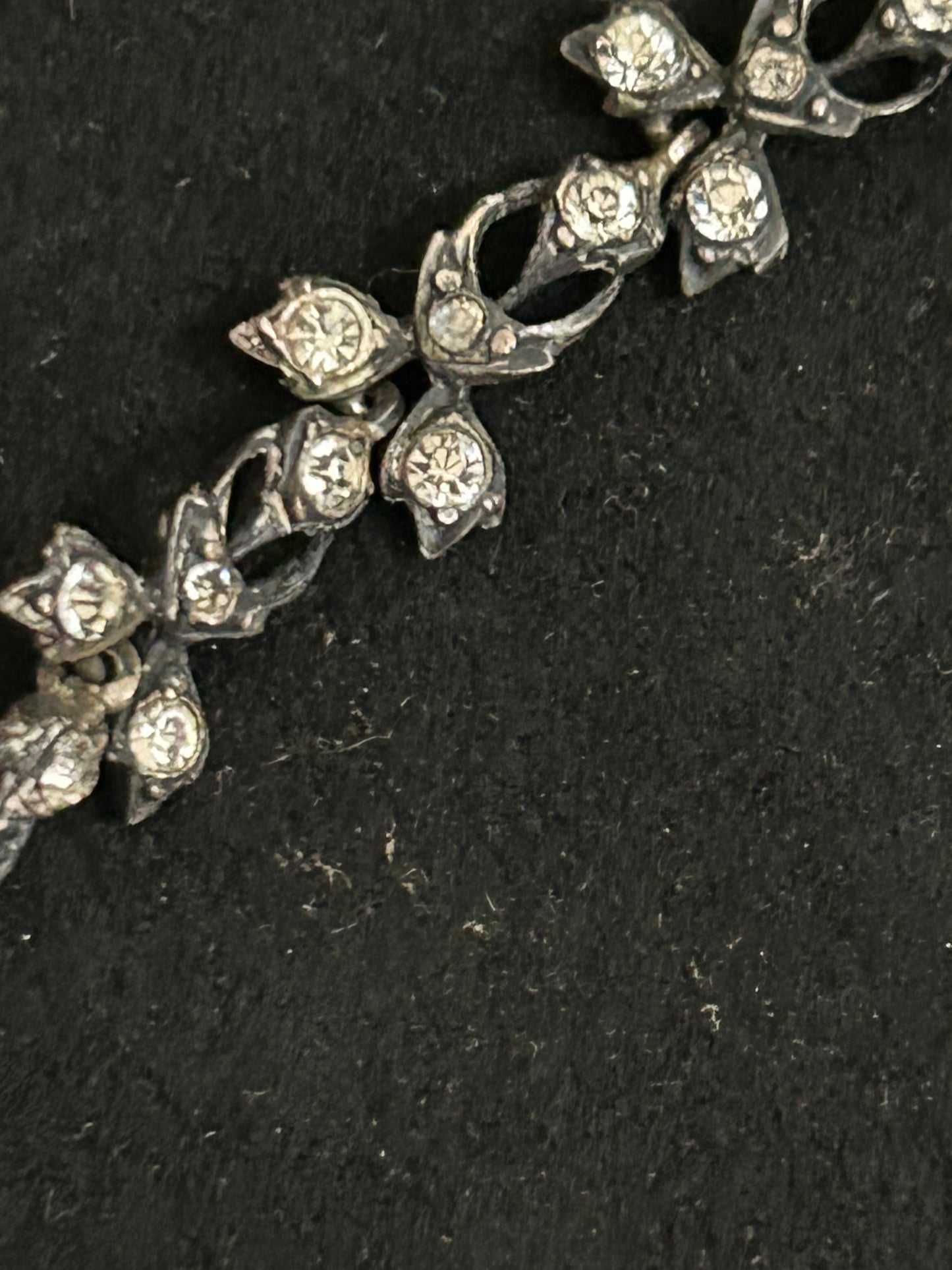 Early Victorian Silver And Crystal Paste Beautiful Necklace.