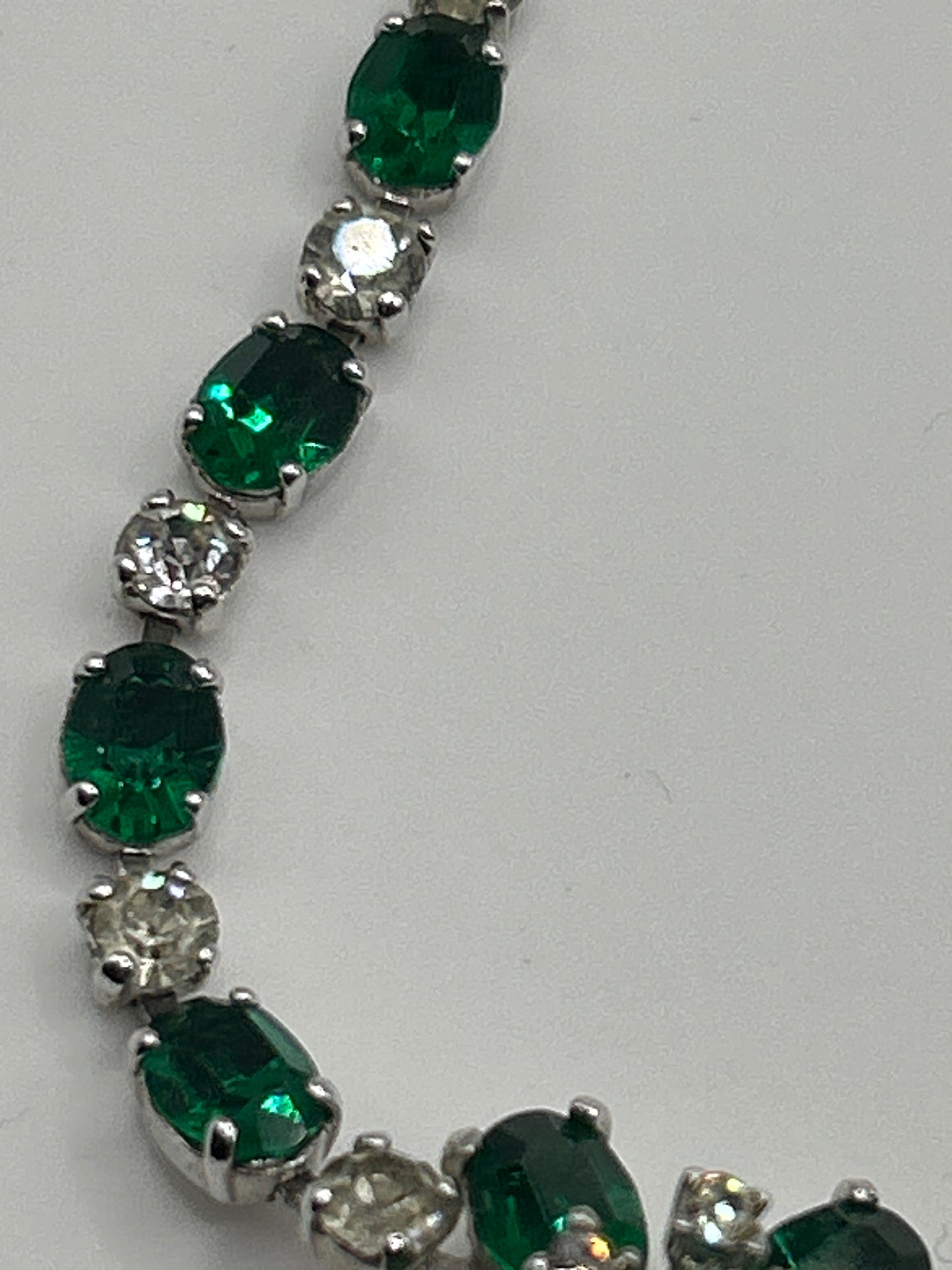 Christian Dior Mitchel Maer vintage 1950s necklace green crystals.