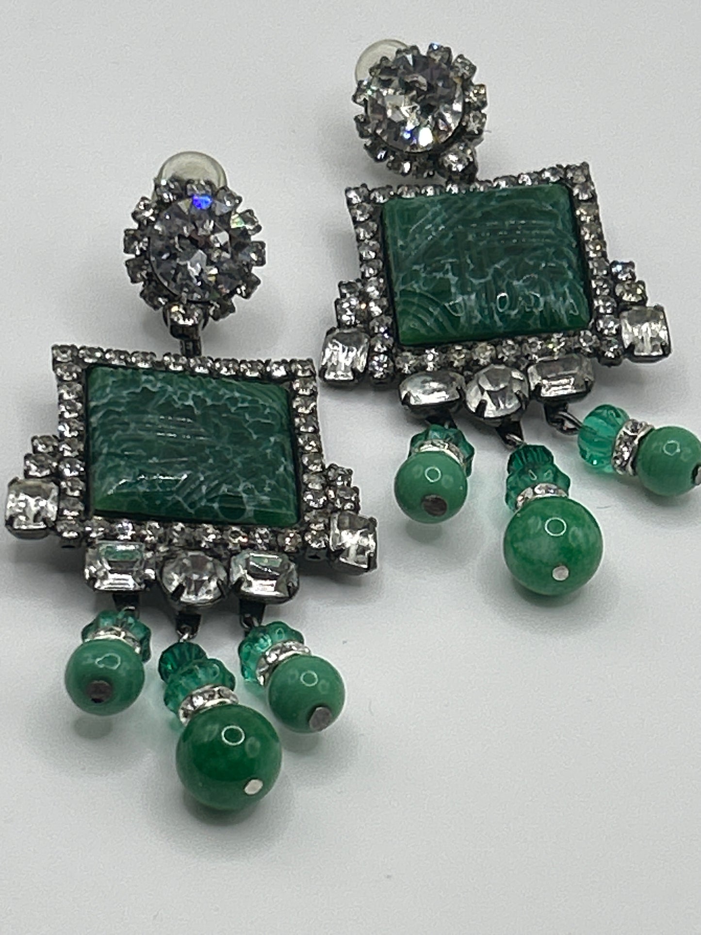 Vintage Earrings Signed Moans Couture Runway