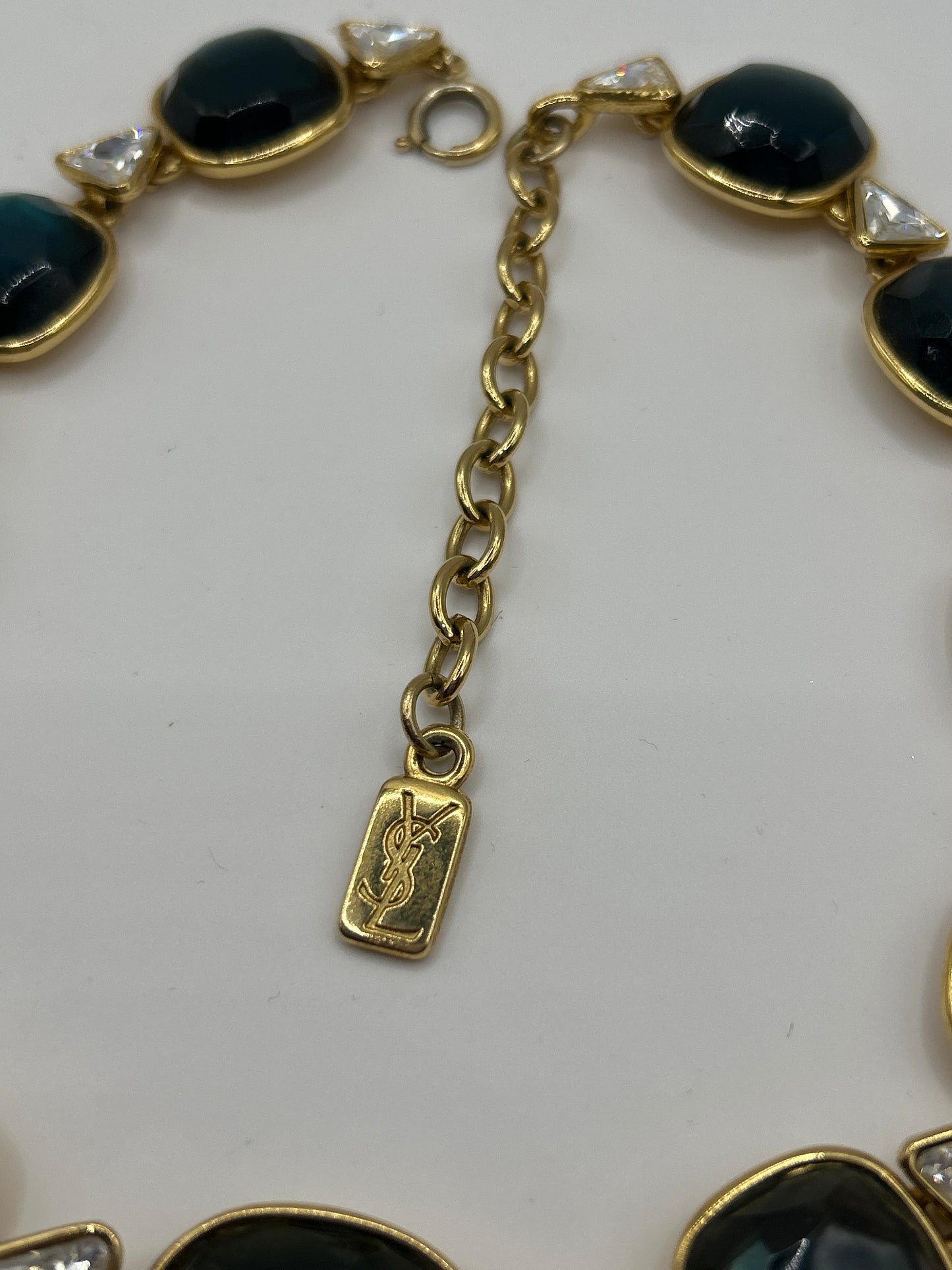 Yves Saint Laurent YSL vintage glass stones necklace. Robert Goossens 1980s.