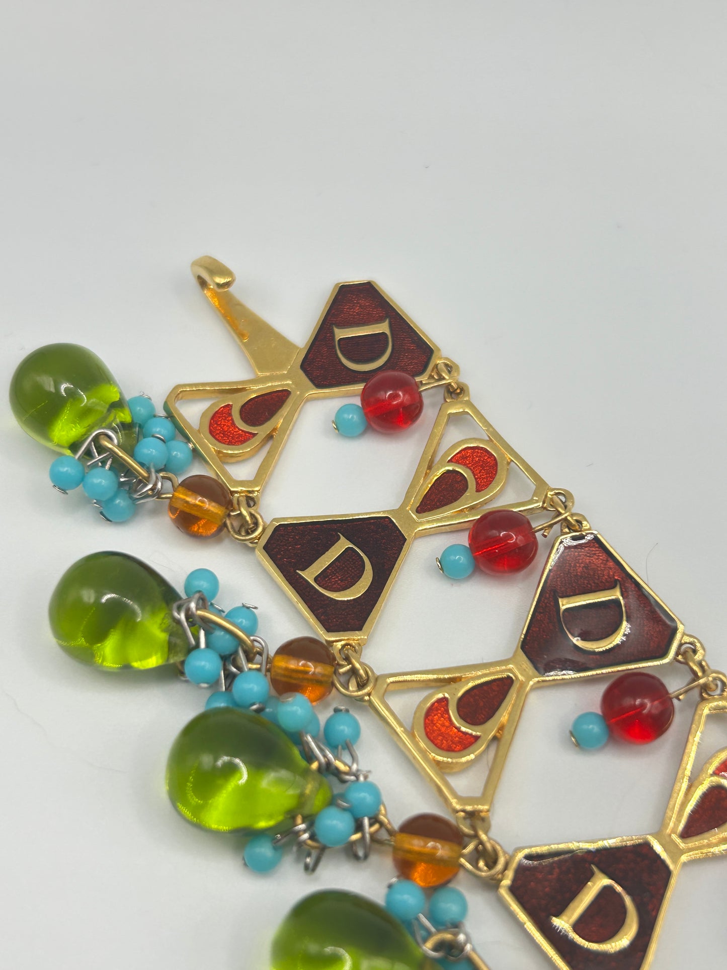 Rare Vintage Christian Dior Haute Couture Necklace Galliano Poured Gripox Glass