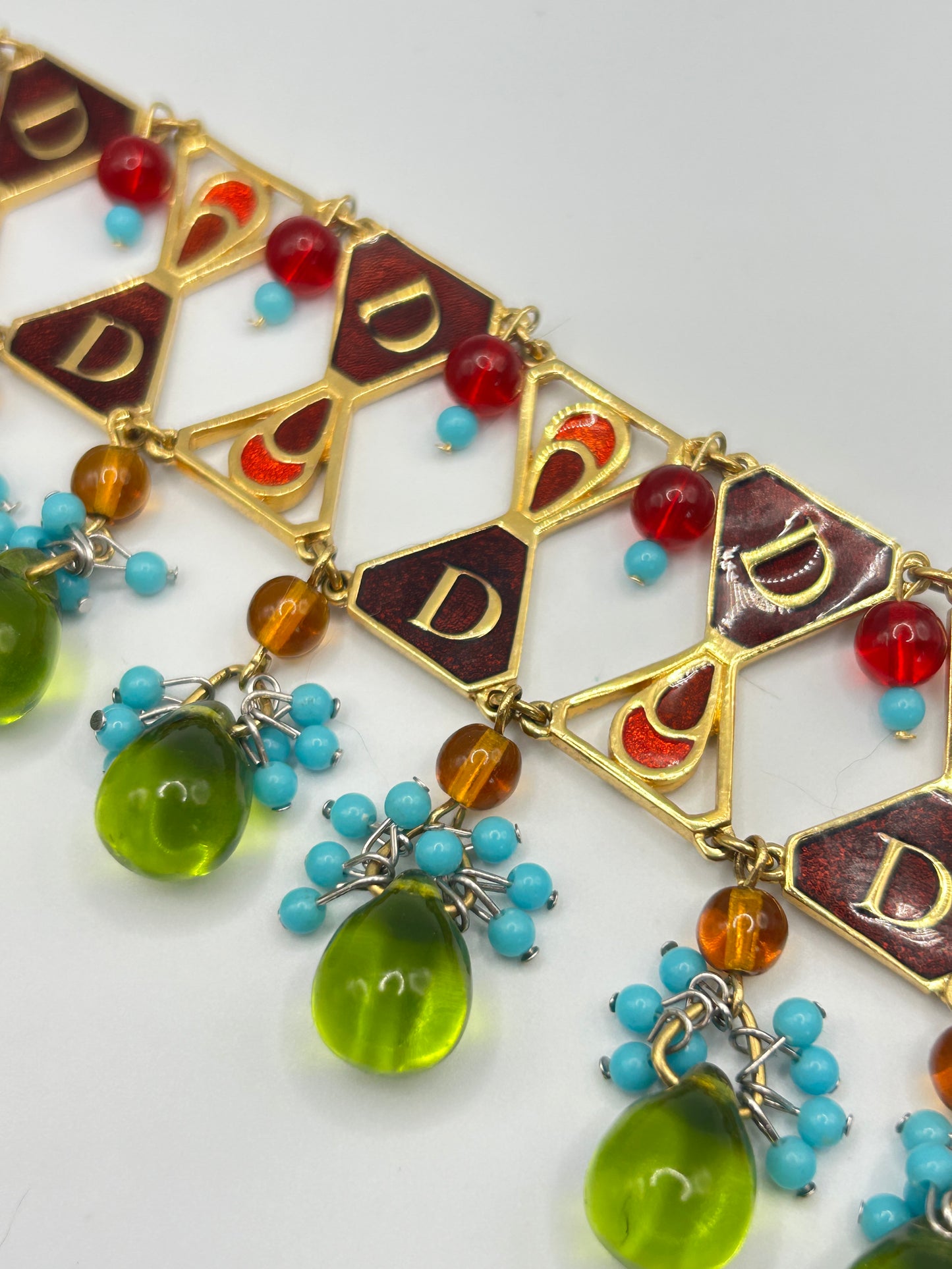 Rare Vintage Christian Dior Haute Couture Necklace Galliano Poured Gripox Glass