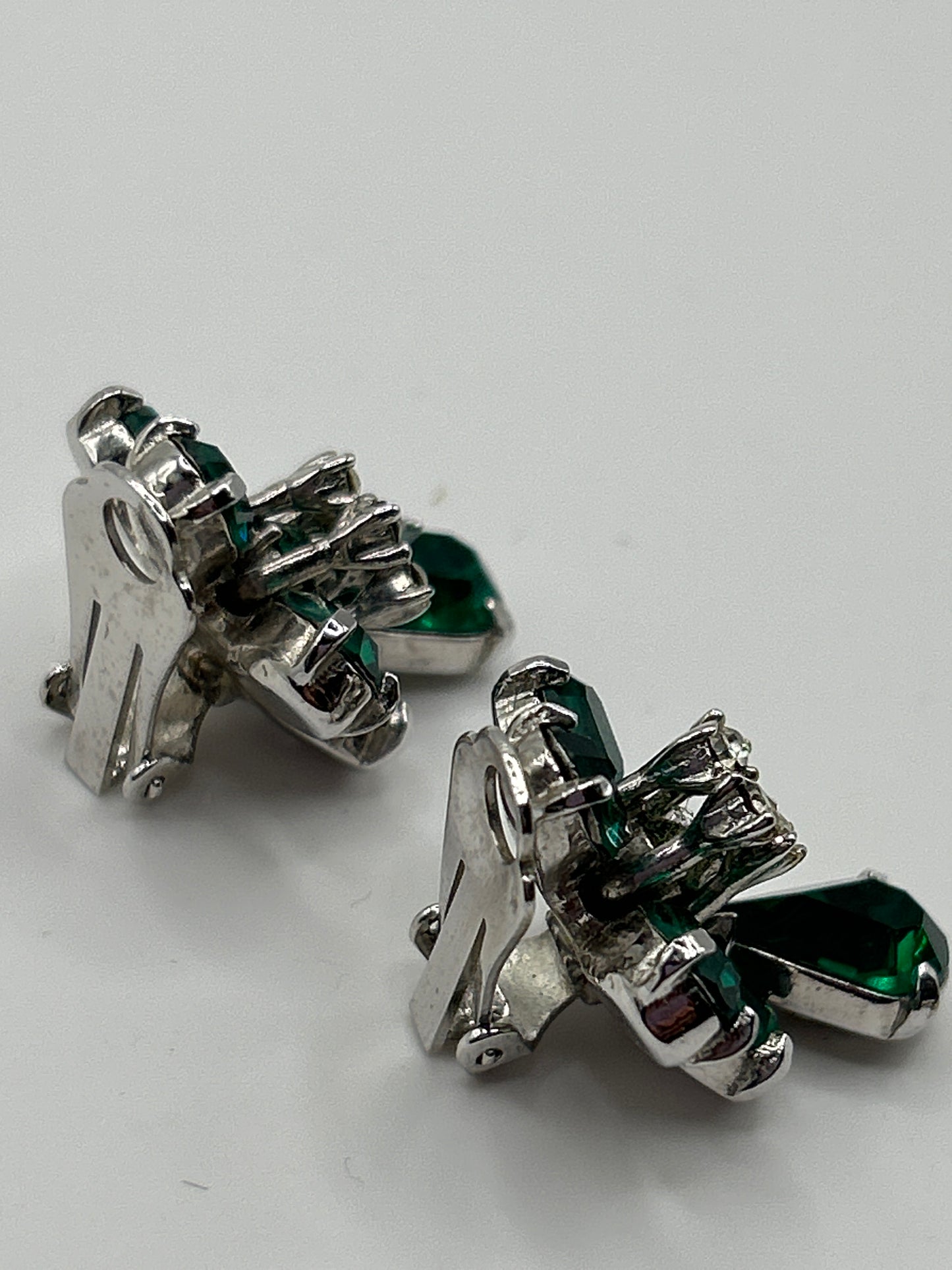 Christian Dior Mitchel Maer clip on green crystal earrings.