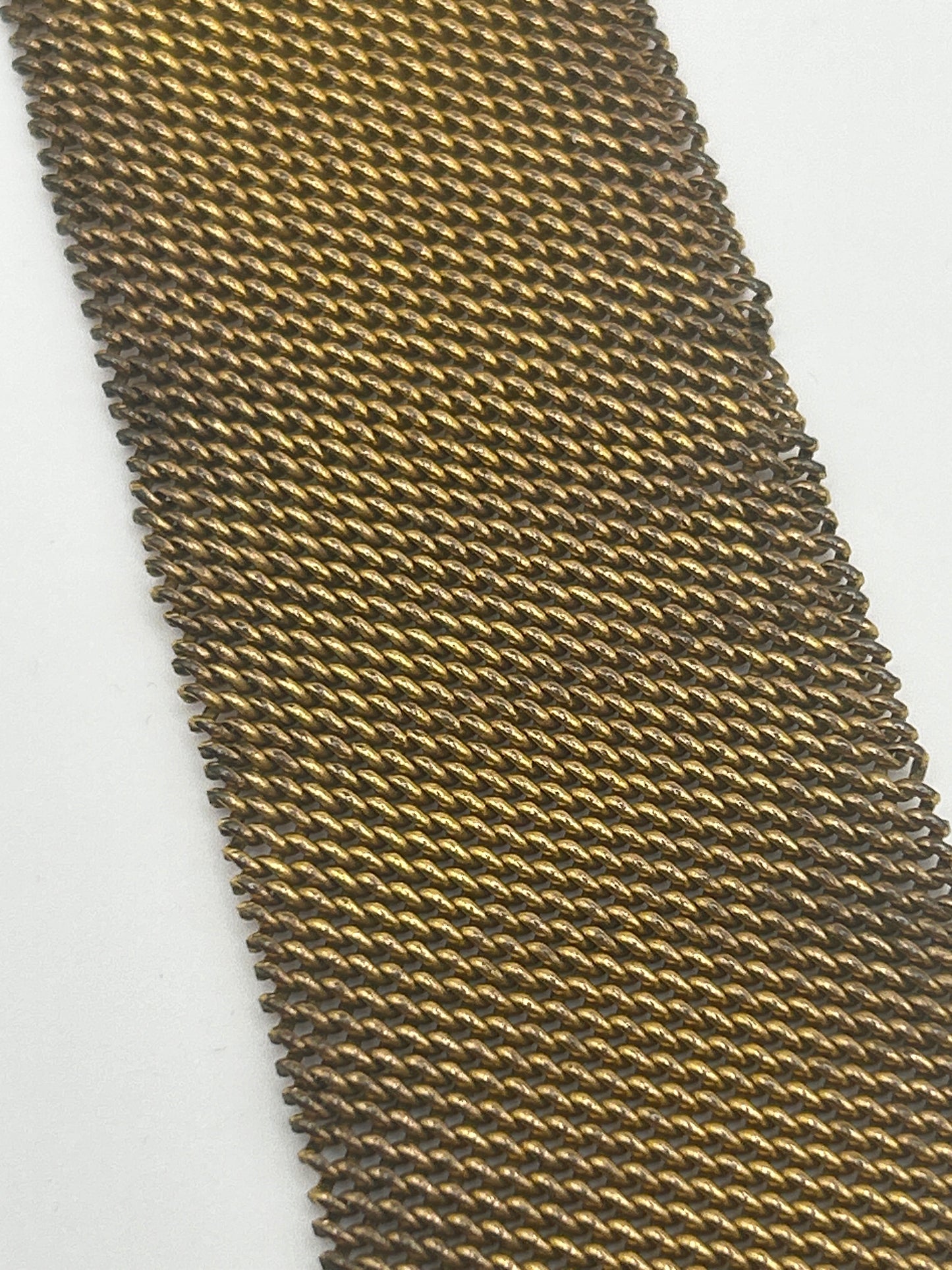 Antique Victorian Etruscan Mesh Pinchbeck Bracelet Paste Citrine.