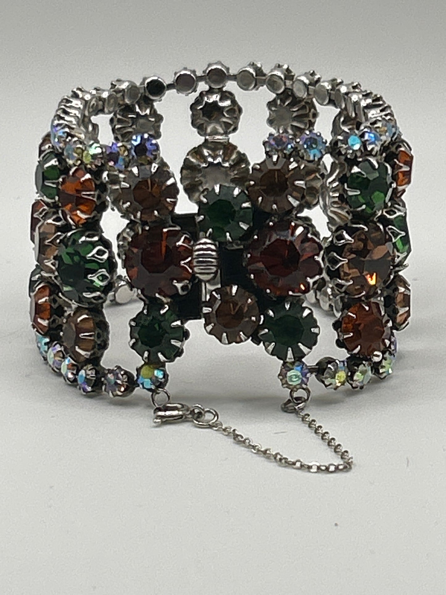 Vintage crystal multicoloured bracelet signed Vendome