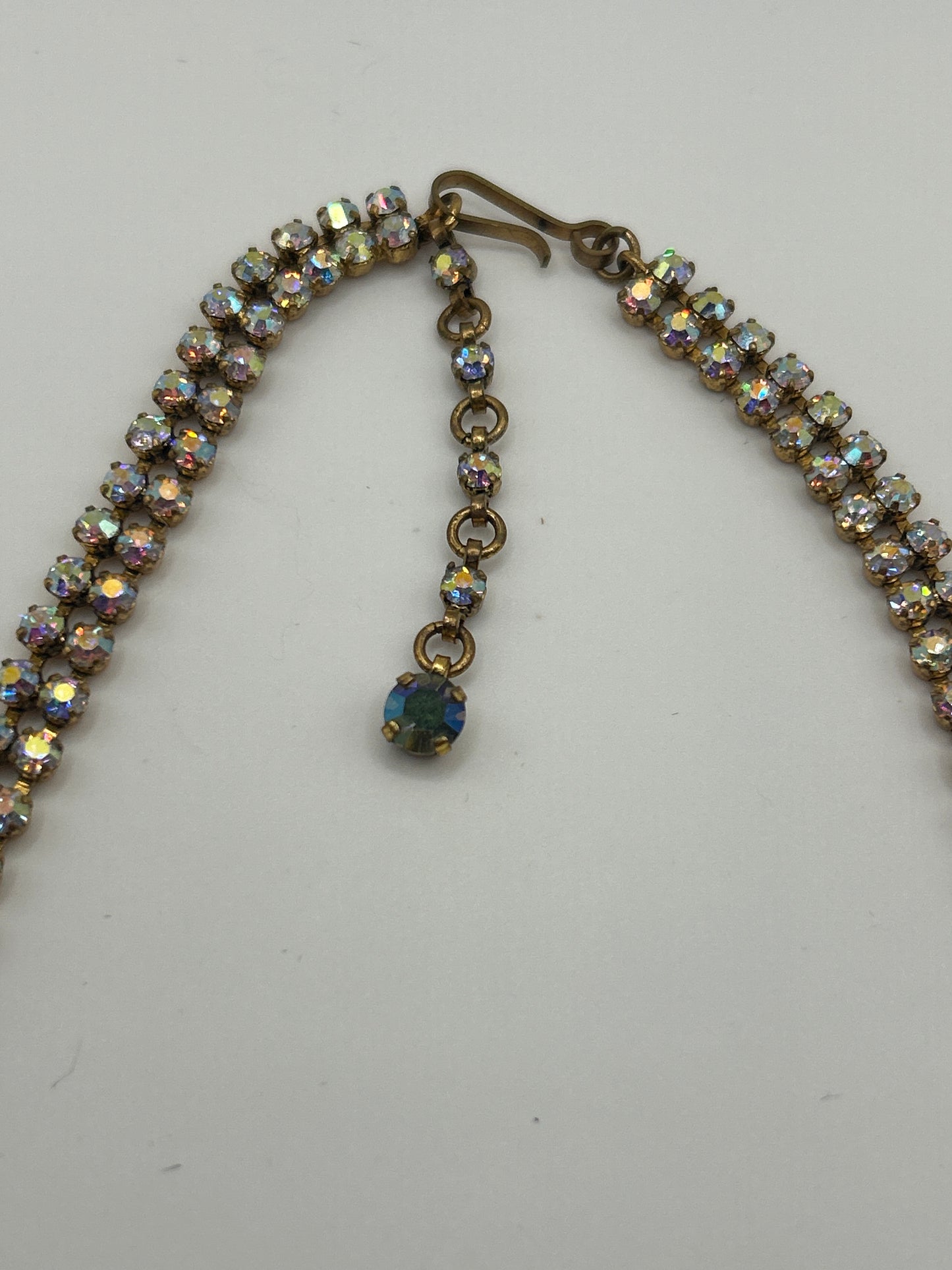 Vintage Aurora Borealis 1950s Crystal necklace .