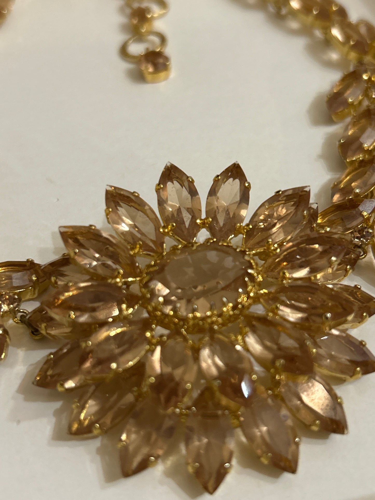 Christian Dior Vintage Signed 1961 Necklace Boxed Stunning Champagne Rhinestones