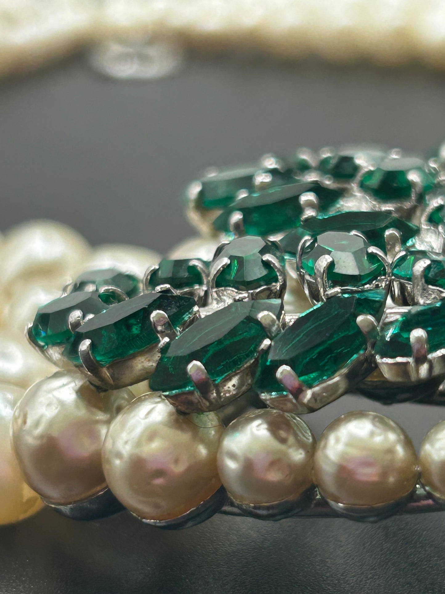 Christian Dior 1961 Vintage Rare Green Stones Necklace