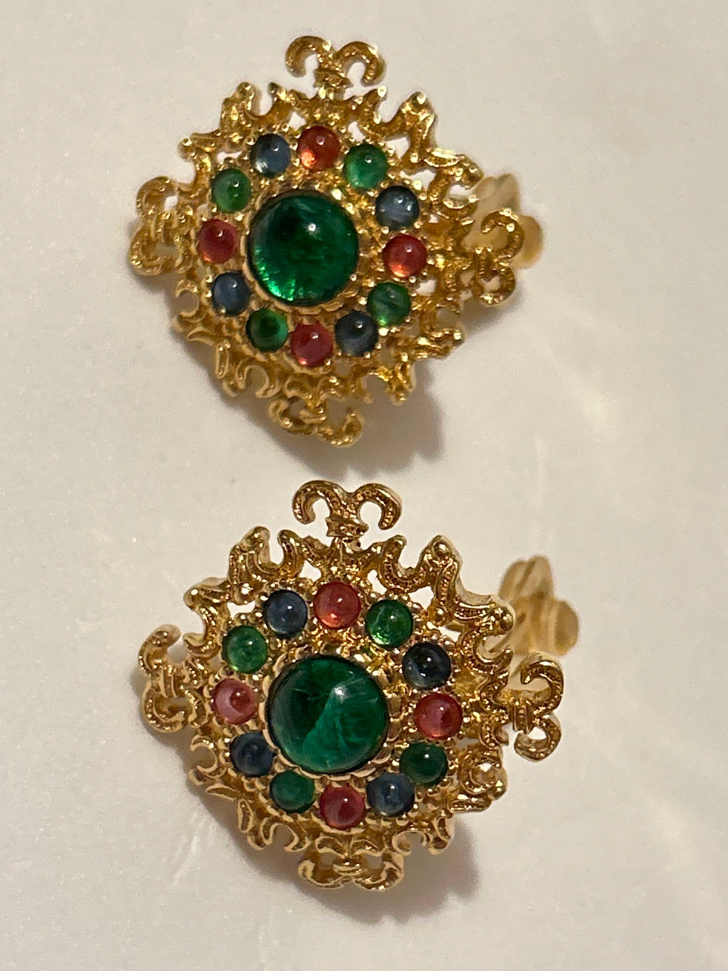 Christian Dior vintage Multicoloured Cabochon earrings.