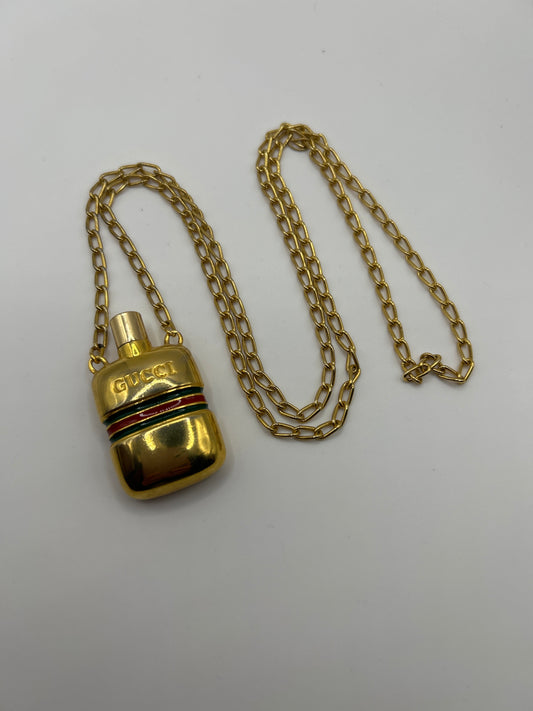 Vintage Gucci Pendant Bottle Necklace 1970s