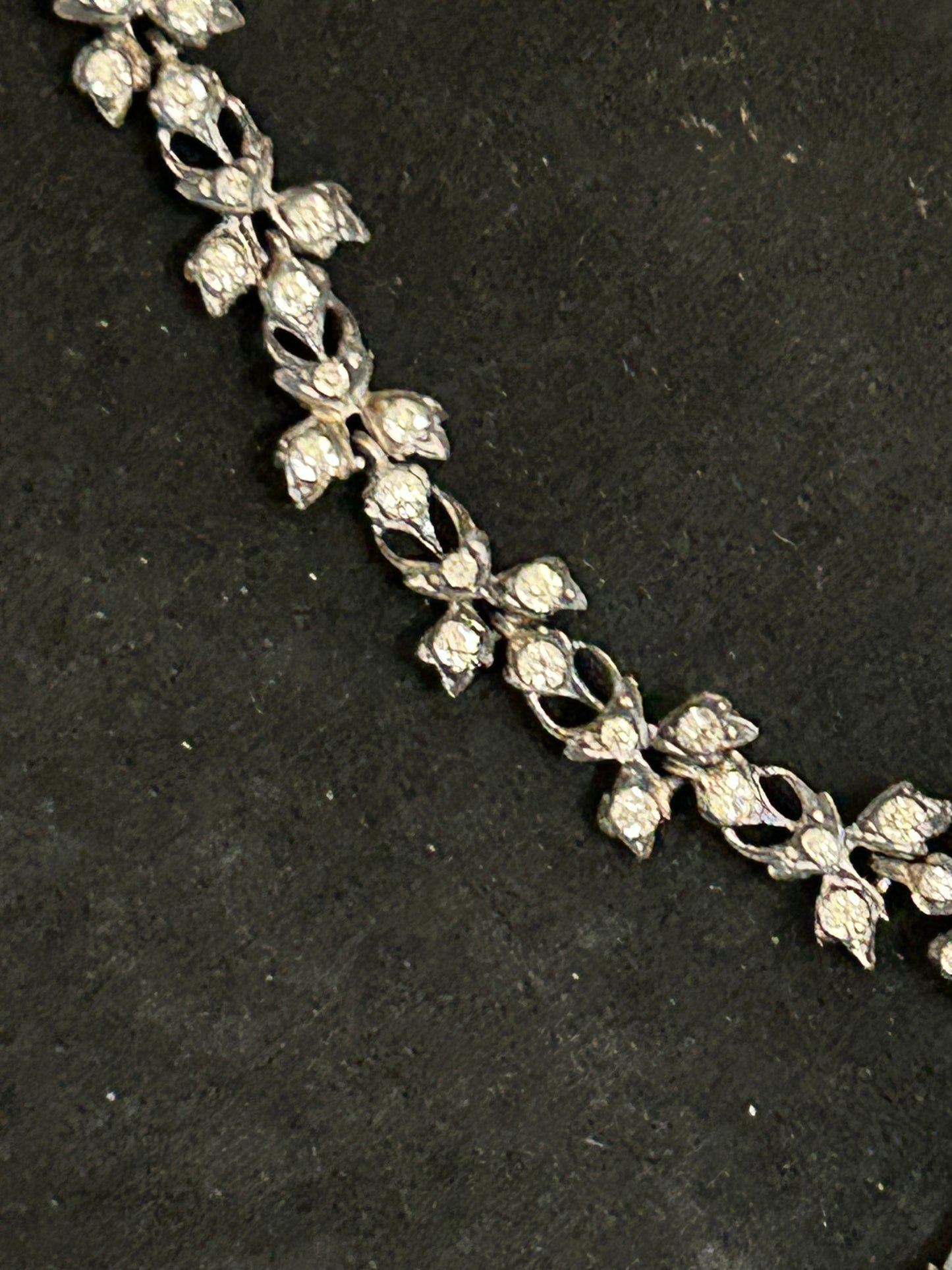 Early Victorian Silver And Crystal Paste Beautiful Necklace.
