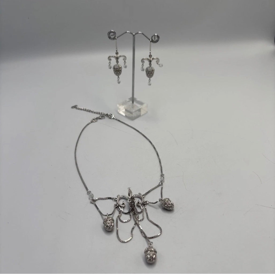 Christian Dior vintage 1997 acorn necklace with earrings . Galliano era .