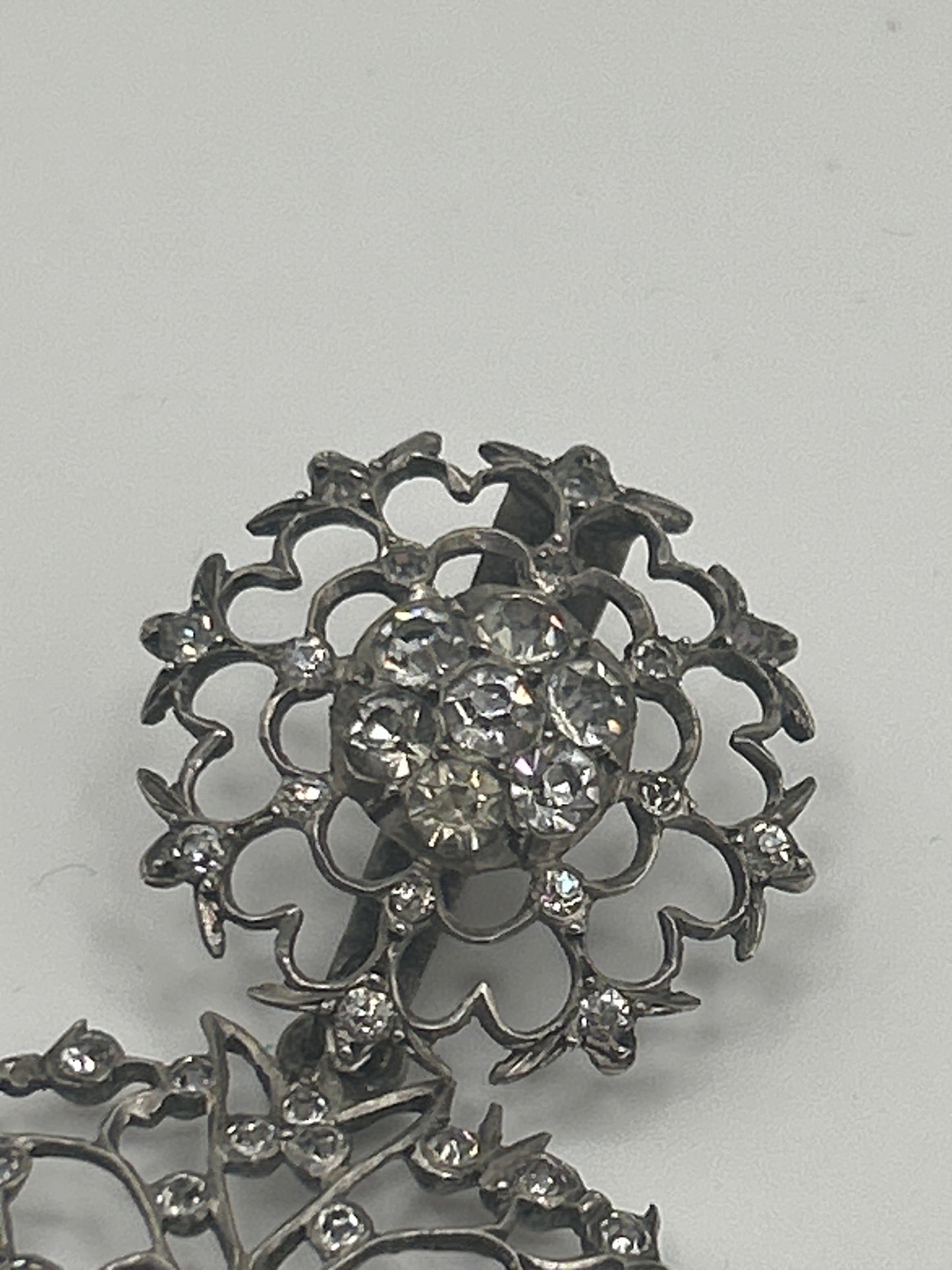 Antique Edwardian Saint Esprit pendant silver & paste. French. Articulated.